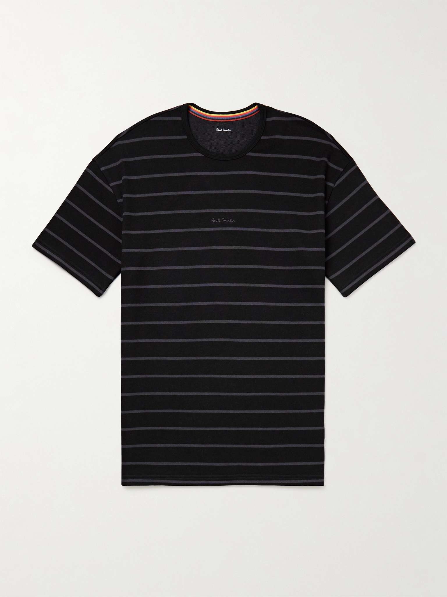 Relax Logo-Embroidered Striped Cotton and Modal-Blend Jersey Pyjama T-Shirt - 1