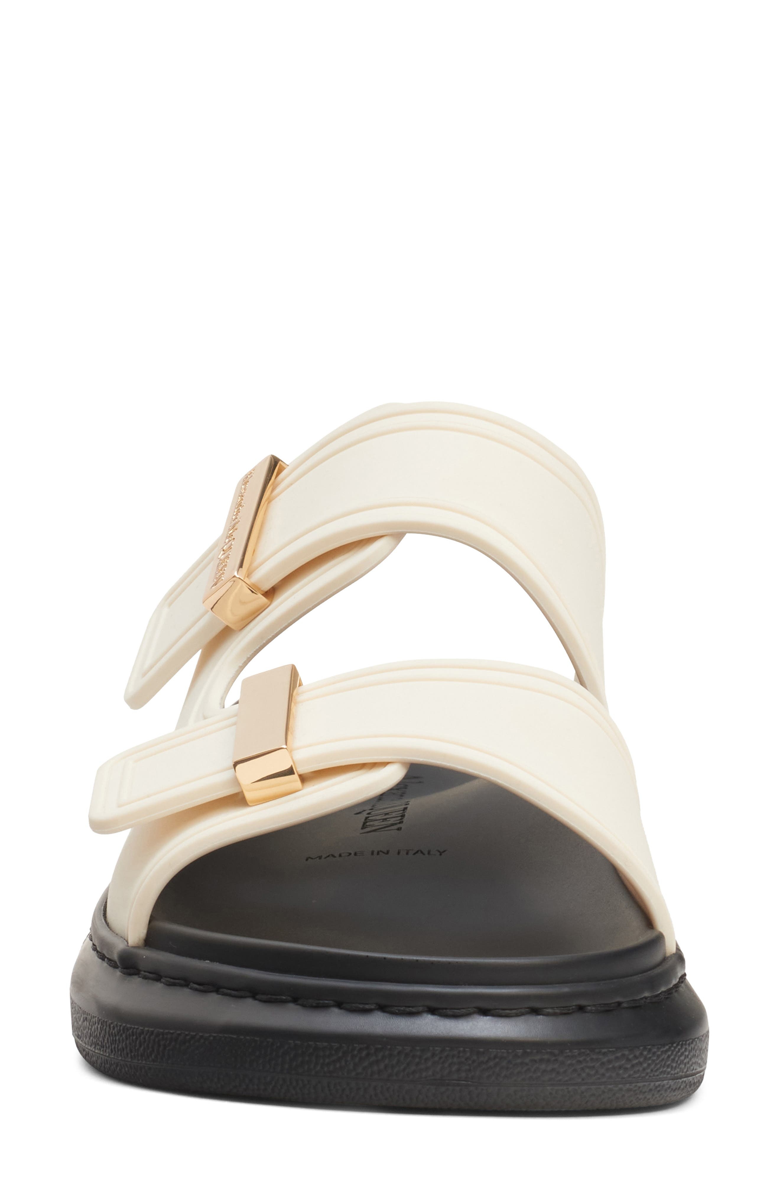 McQueen Hybrid Slide Sandal in Snow/Black/Black/Gol at Nordstrom - 4