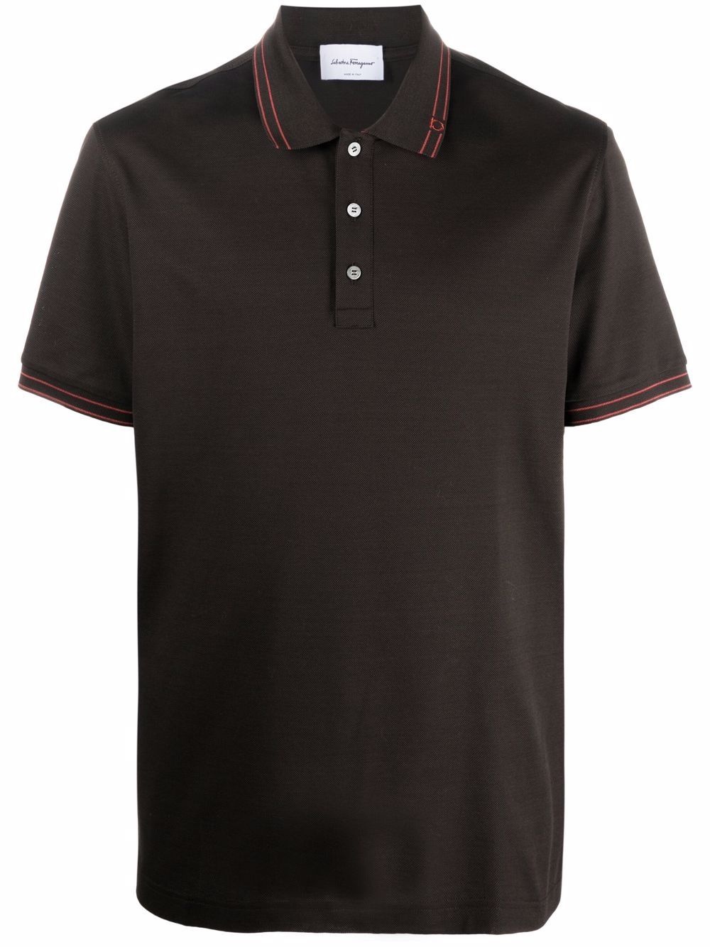 Gancini-print polo shirt - 1