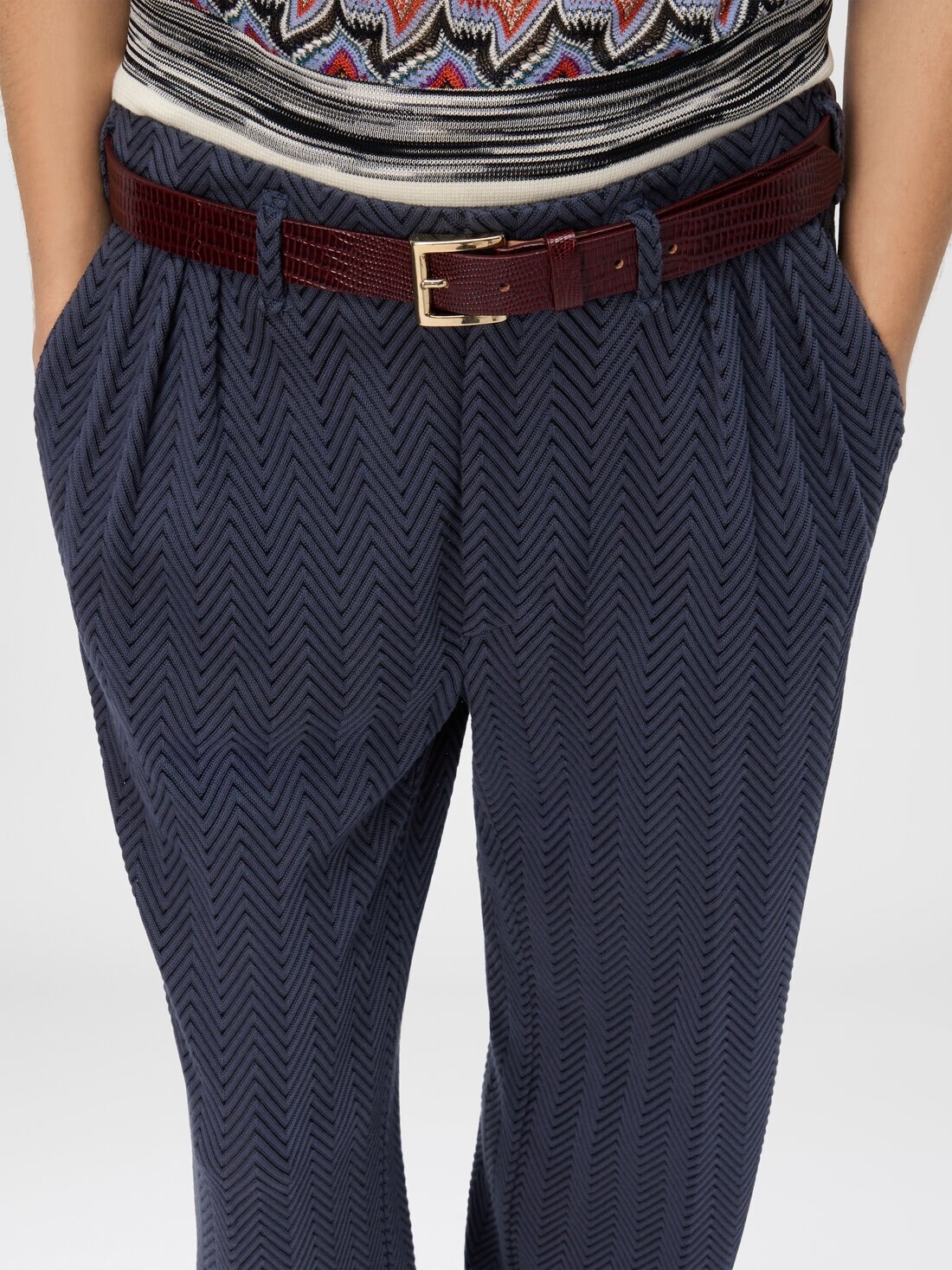 Tailored Pants with Zigzag Pattern - 5