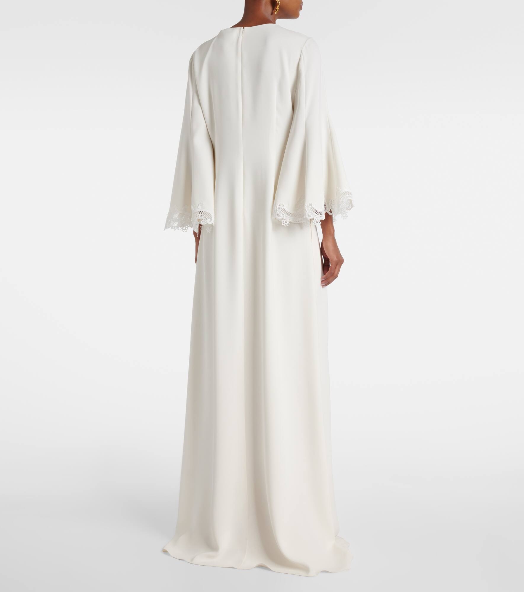 Lace-trimmed silk-blend georgette kaftan - 3