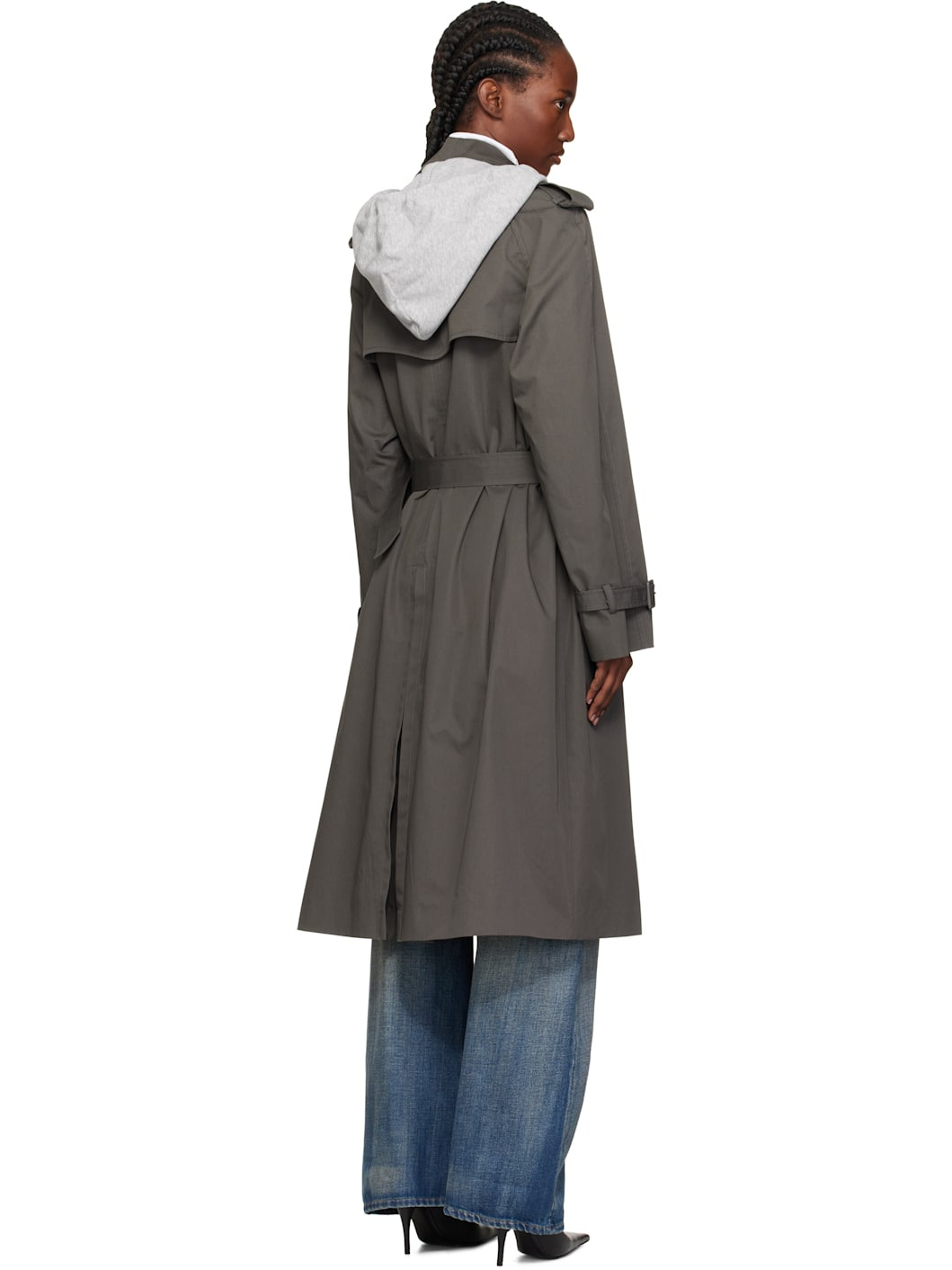 Gray Cotton Drill Trench Coat - 3