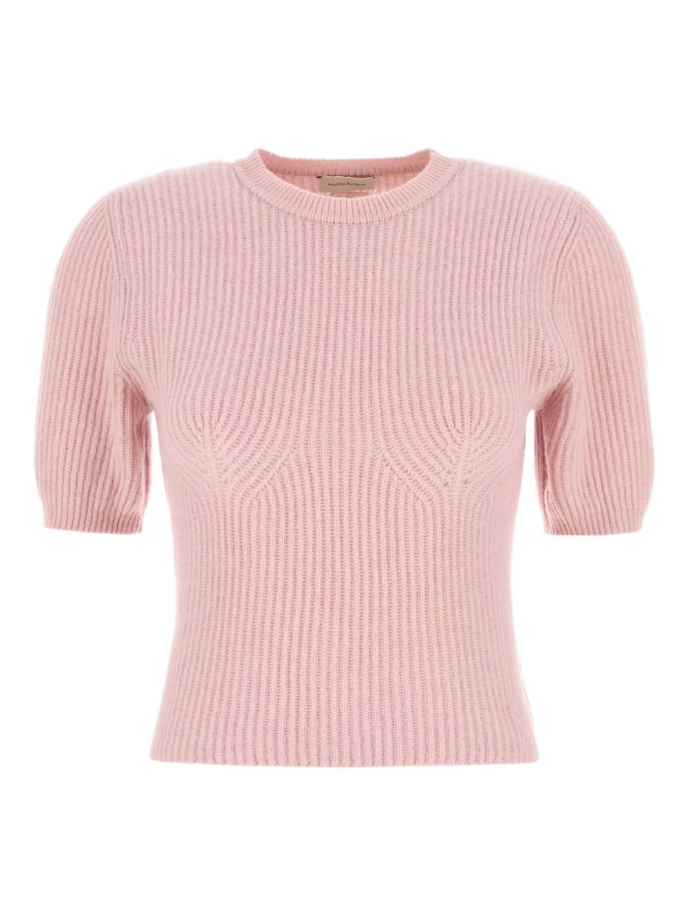 ribbed short-sleeve sweater - 1