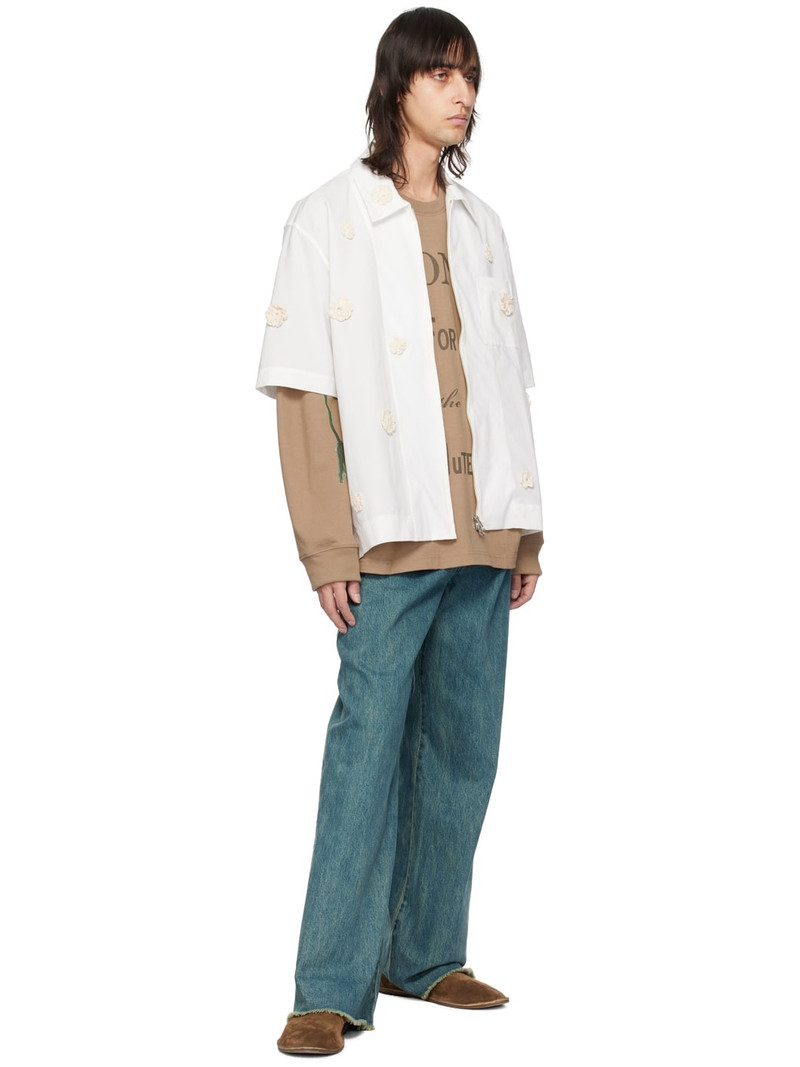 Song for the Mute White Appliqué Shirt outlook