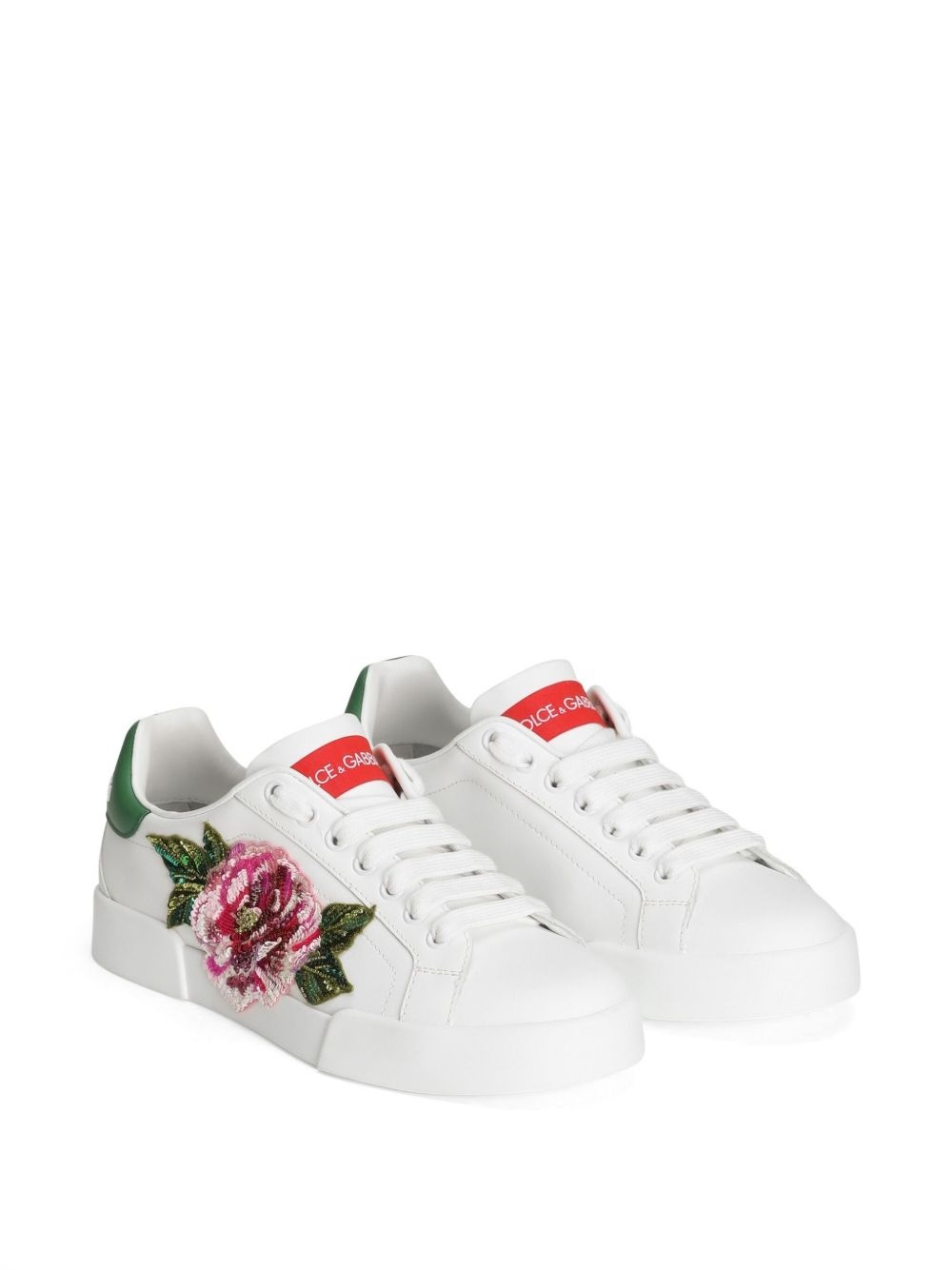 floral-appliqué sneakers - 2