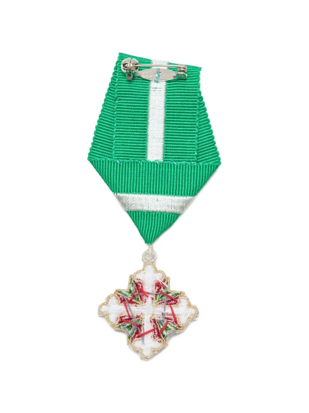 bead-embellished ribbon brooch - 1