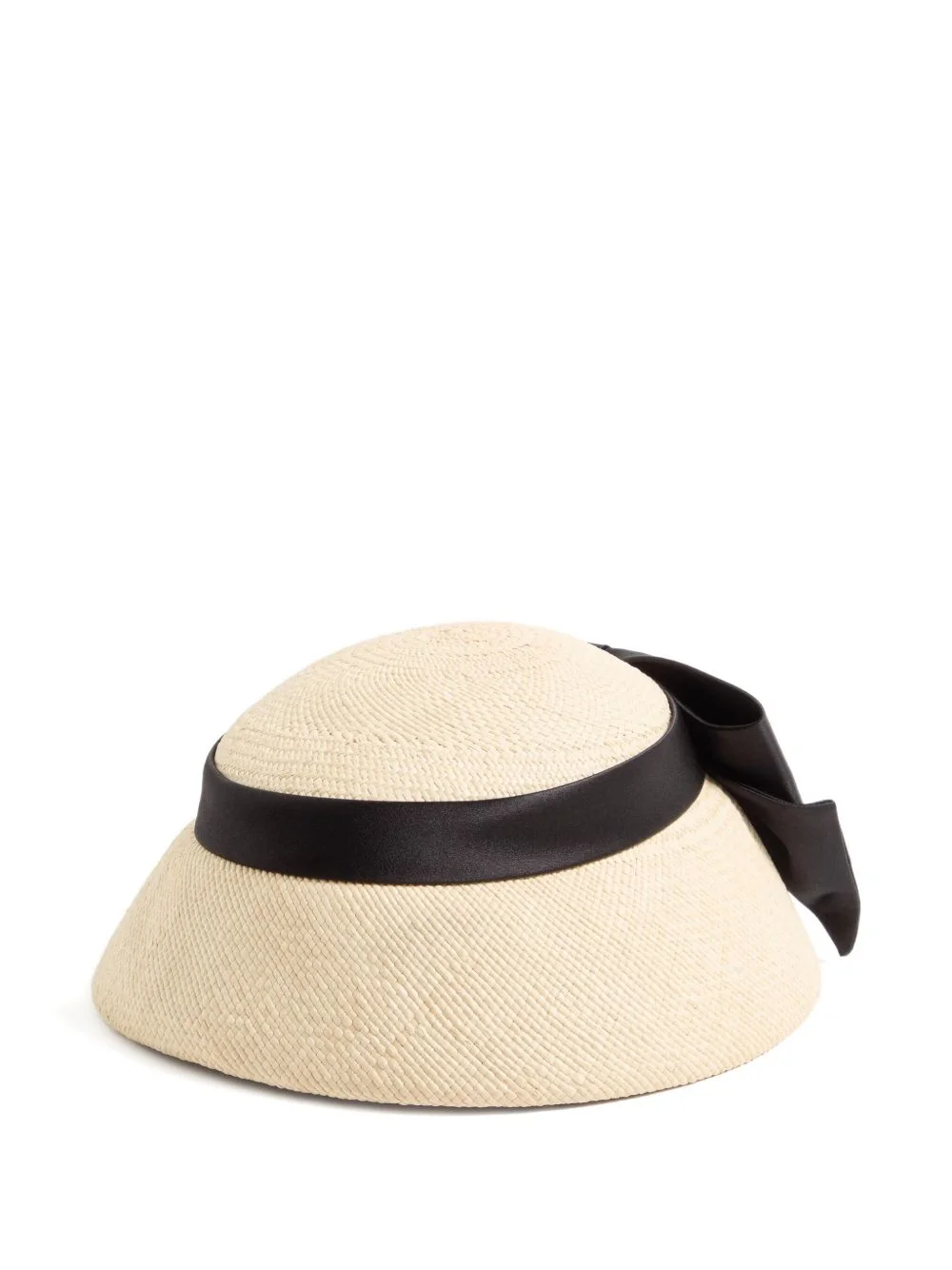 satin-bow panama hat - 1