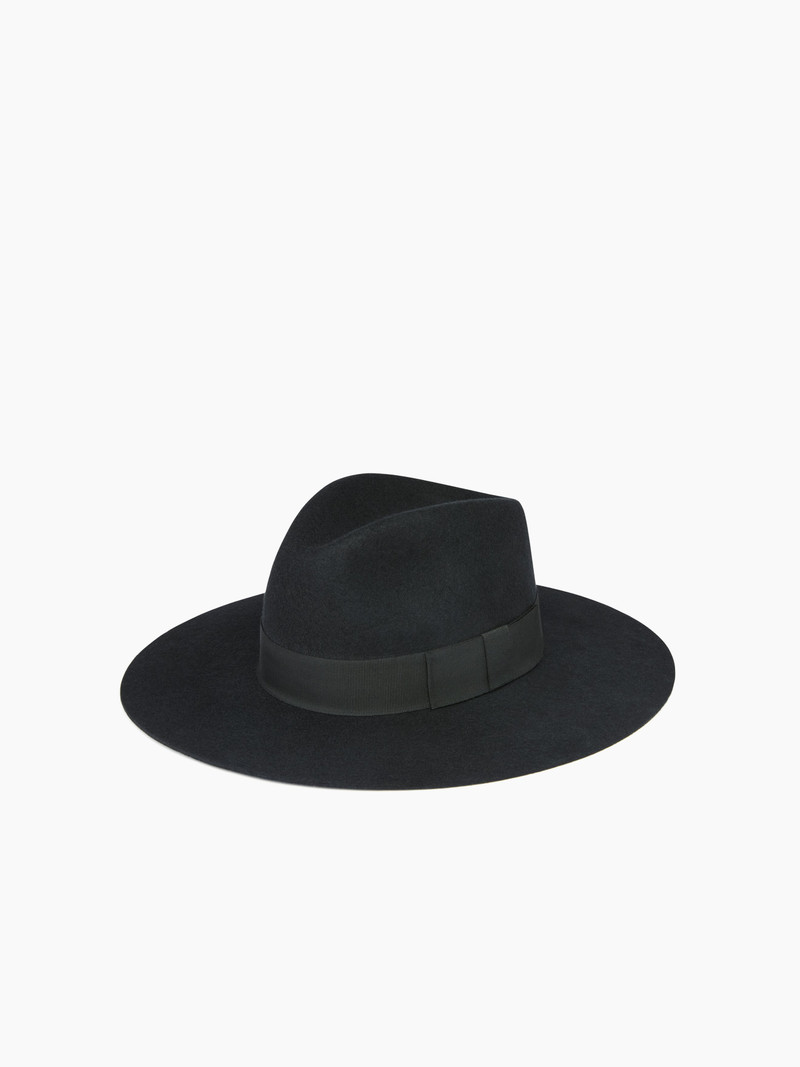 Black Felt Fedora Hat 3