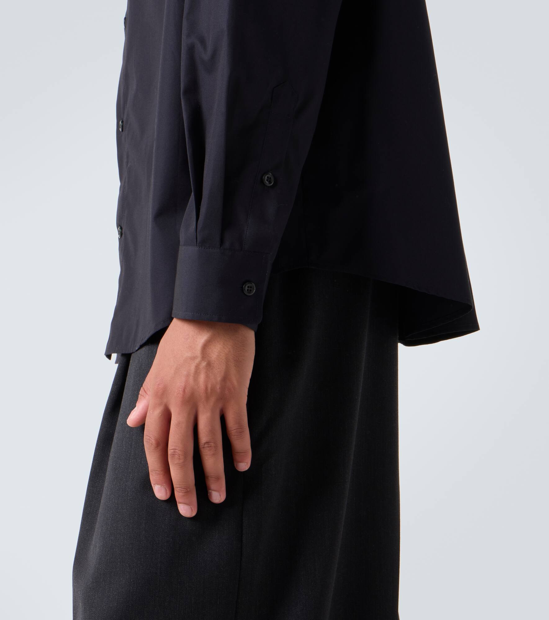 Faux pearl cotton poplin shirt - 7