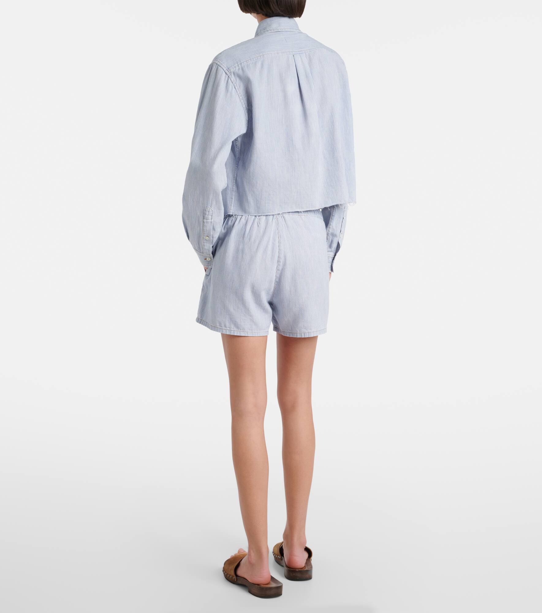 Logo striped cotton shorts - 3