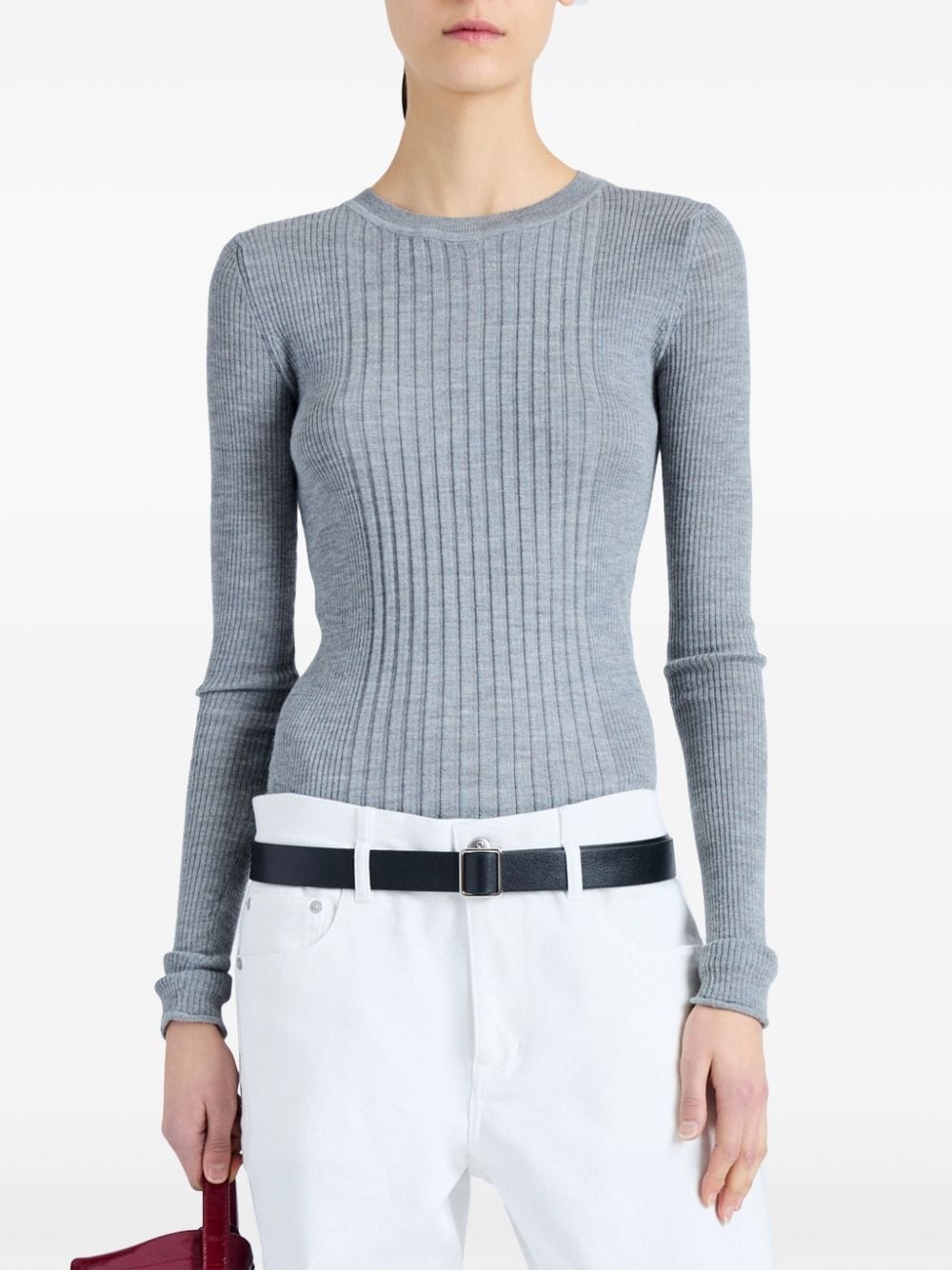ribbed-knit long-sleeve top - 5