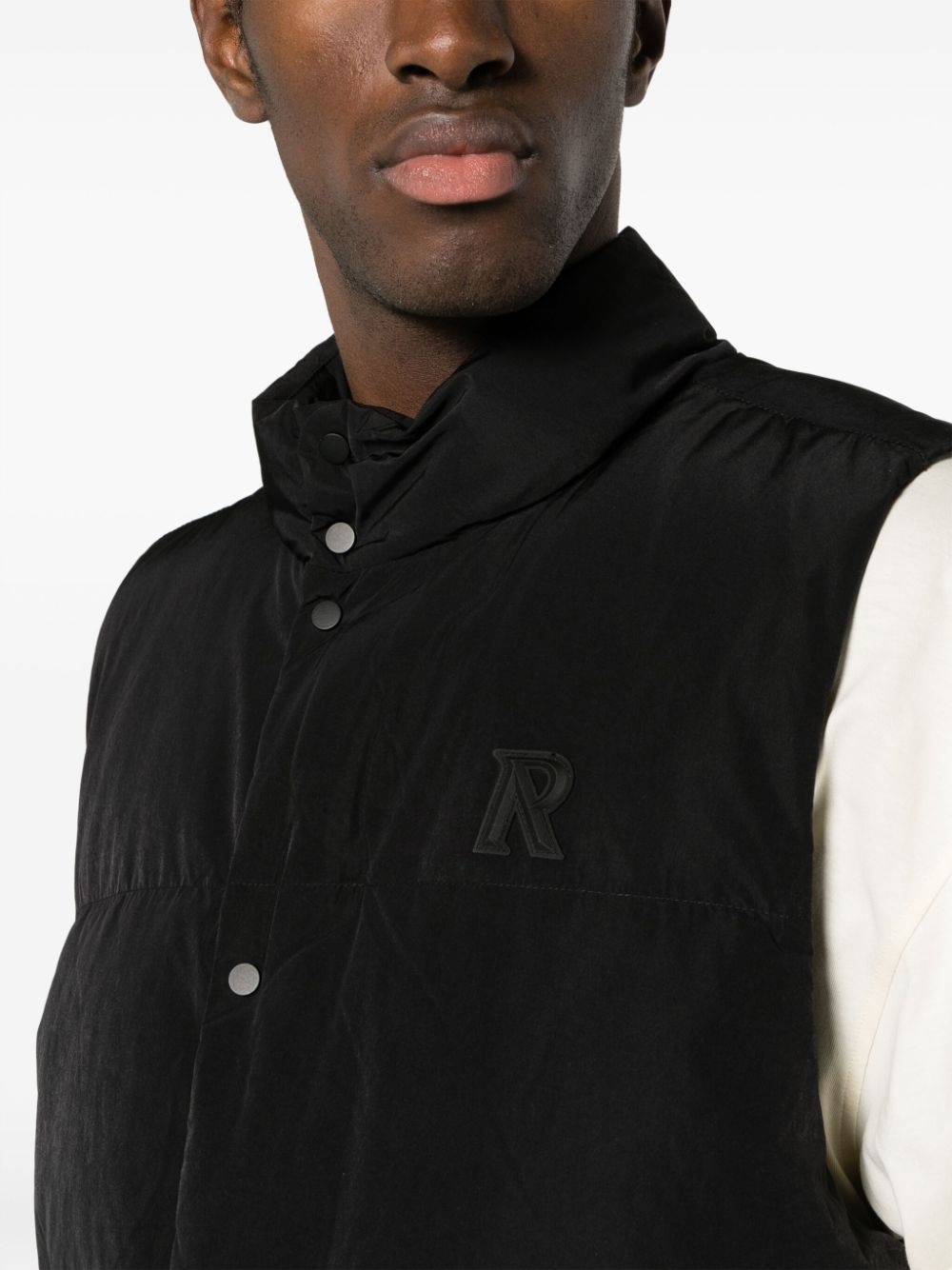 logo-appliquÃ© quilted gilet - 5