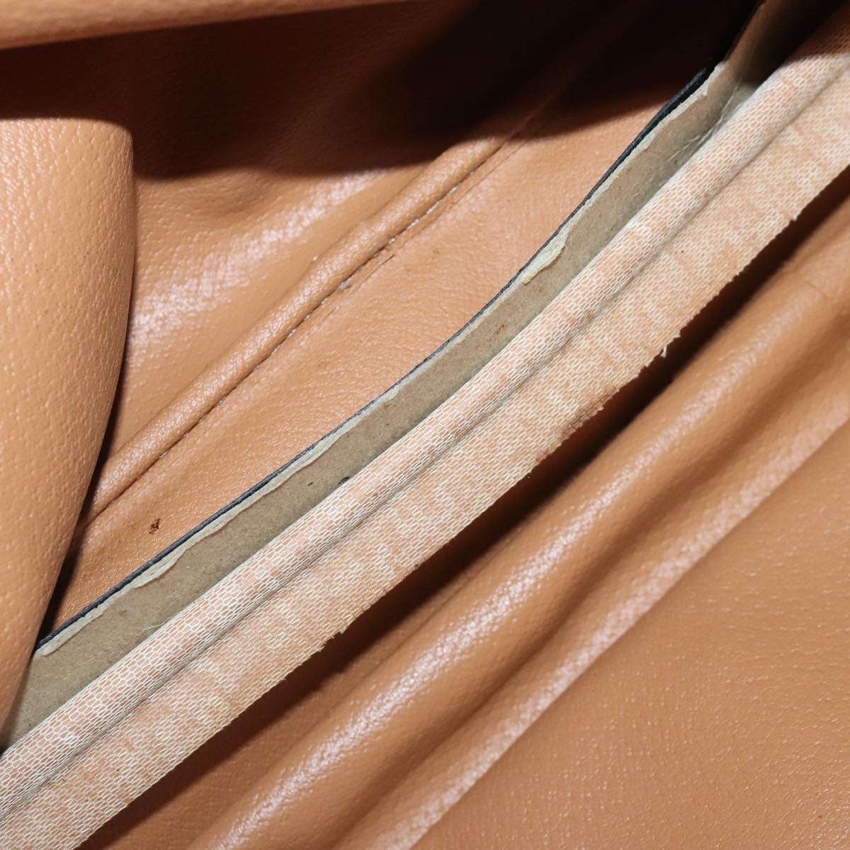 CELINE Macadam Canvas Hand Bag Pvc Leather Brown Gold - 11