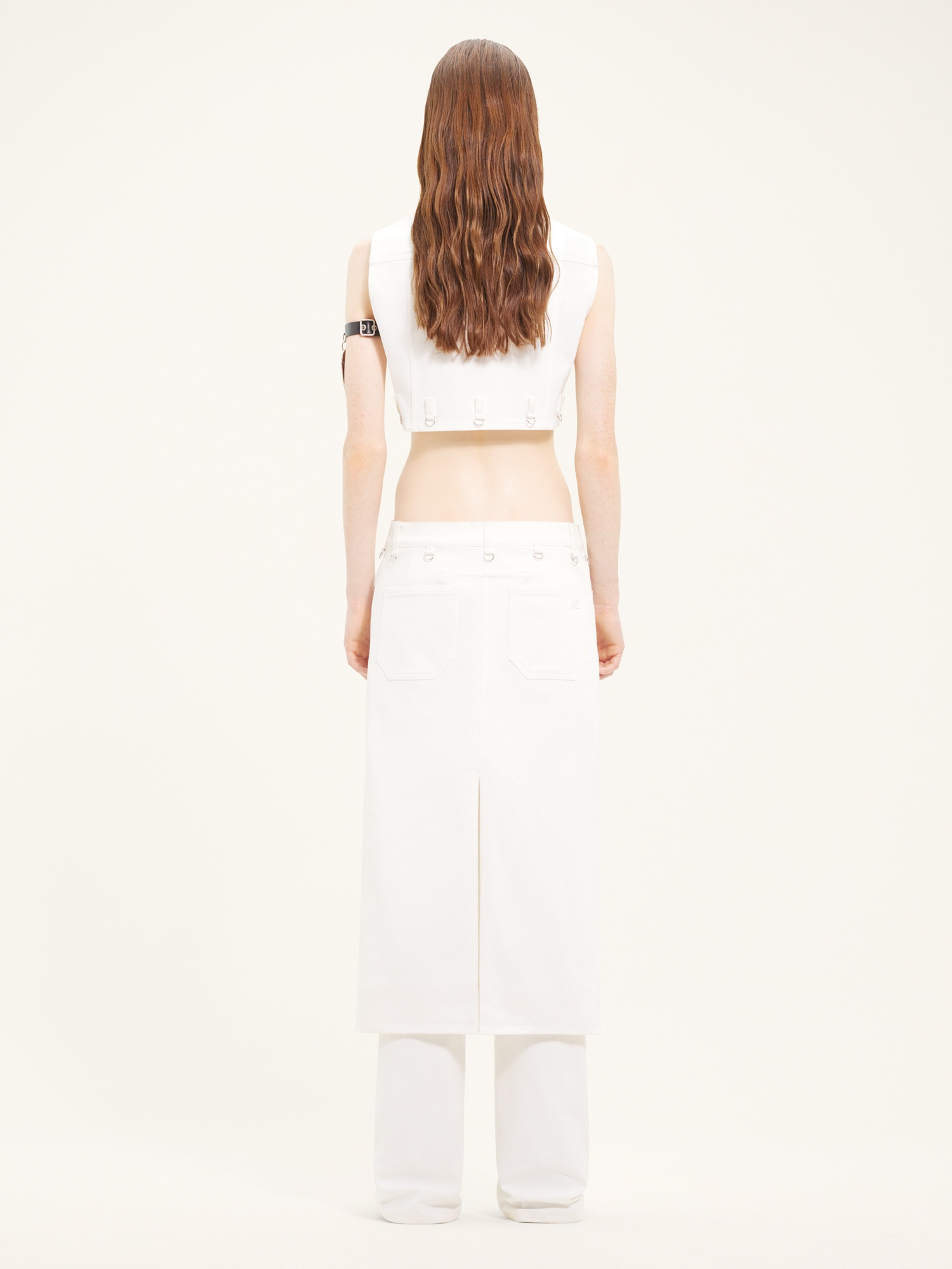 MULTIFLEX WHITE DENIM CROPPED VEST - 4