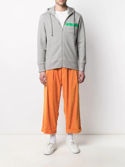 Mackintosh horizontal-stripe zip-up hoodie outlook