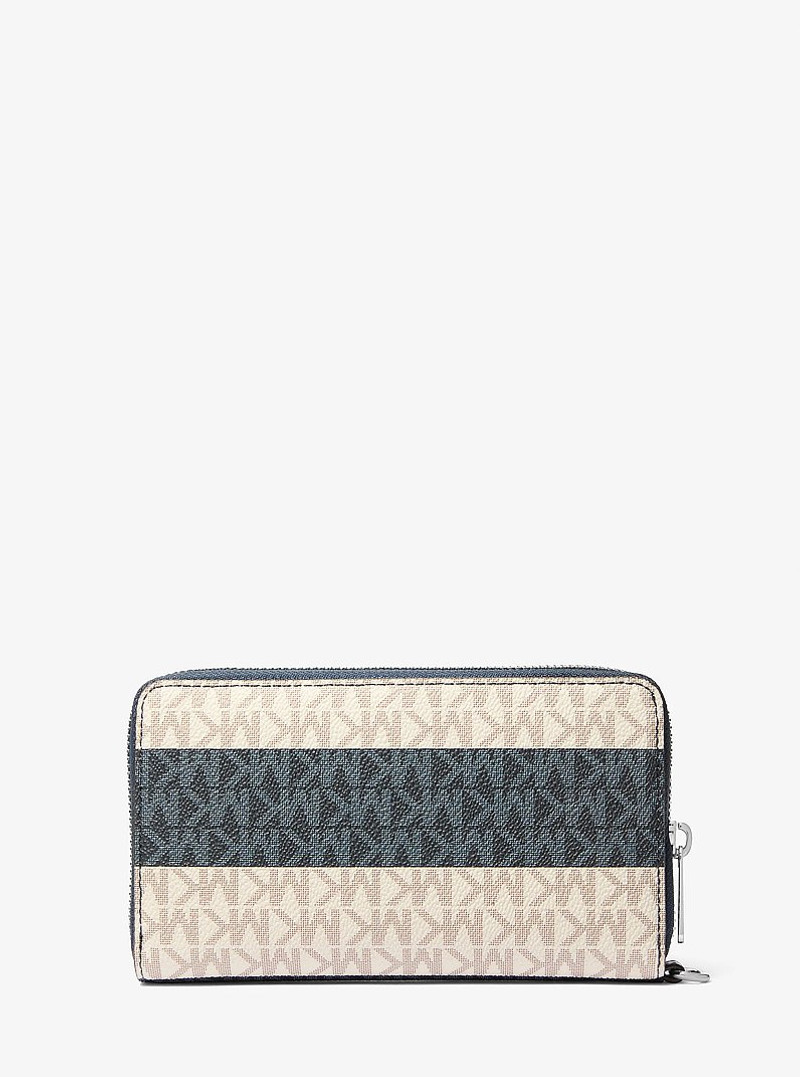Jet Set Travel Large Striped Signature Logo Smartphone Wallet 3