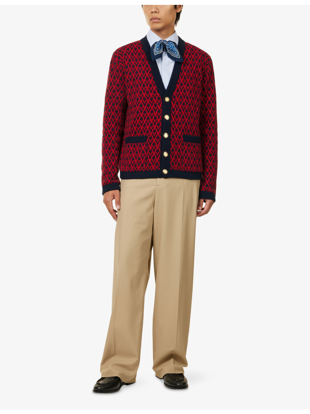 Monogram V-Neck Wool Cardigan - 2