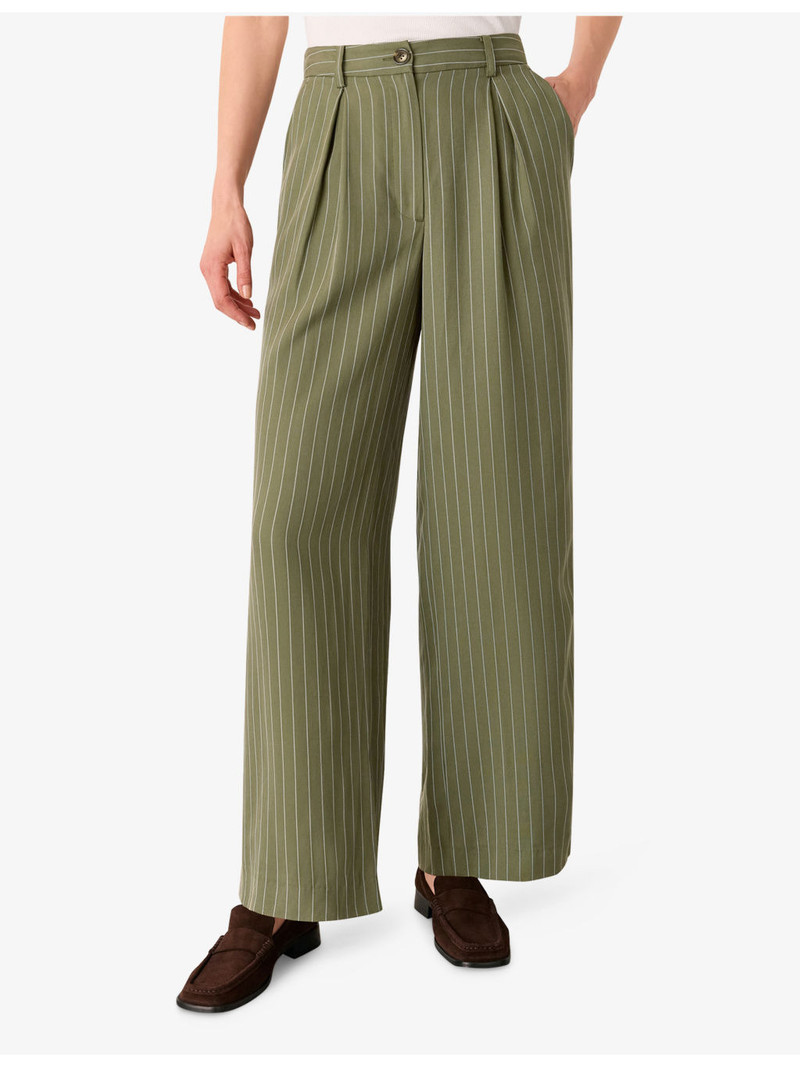 Lottie Pinstriped Wide-Leg High-Rise Woven Trousers 3