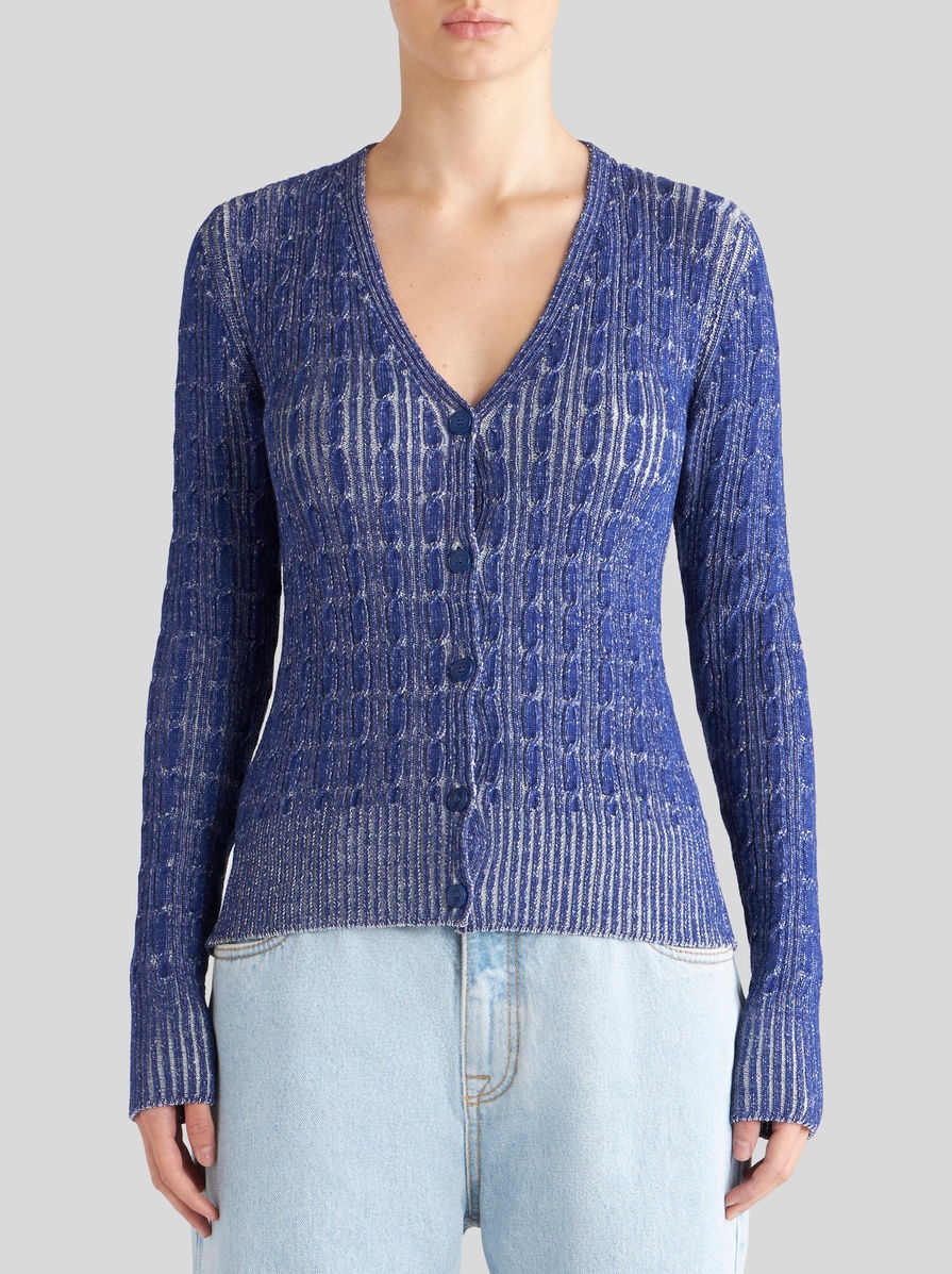 CABLE-KNIT WOOL CARDIGAN - 2