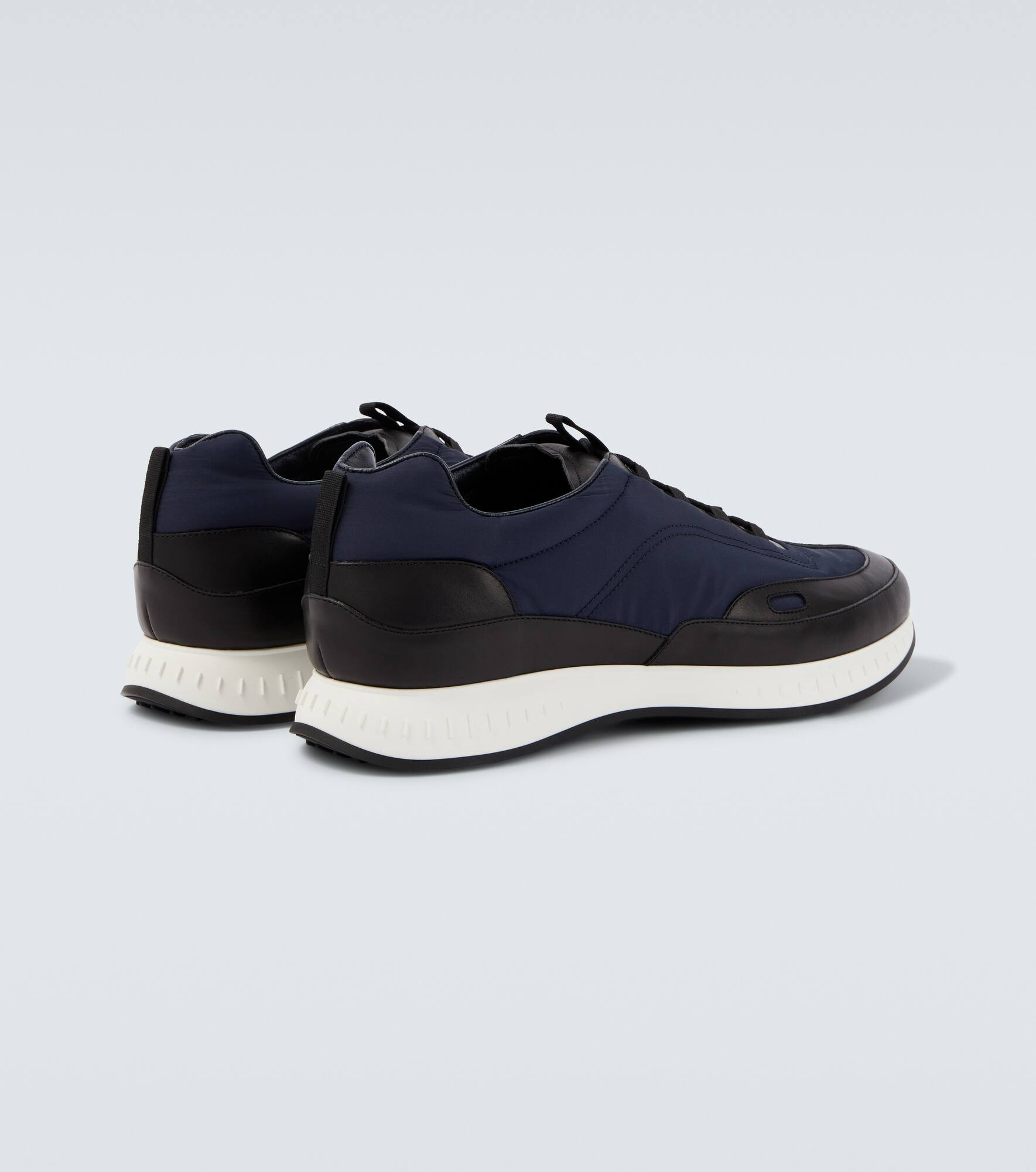 Leather-trimmed slip-on sneakers - 6