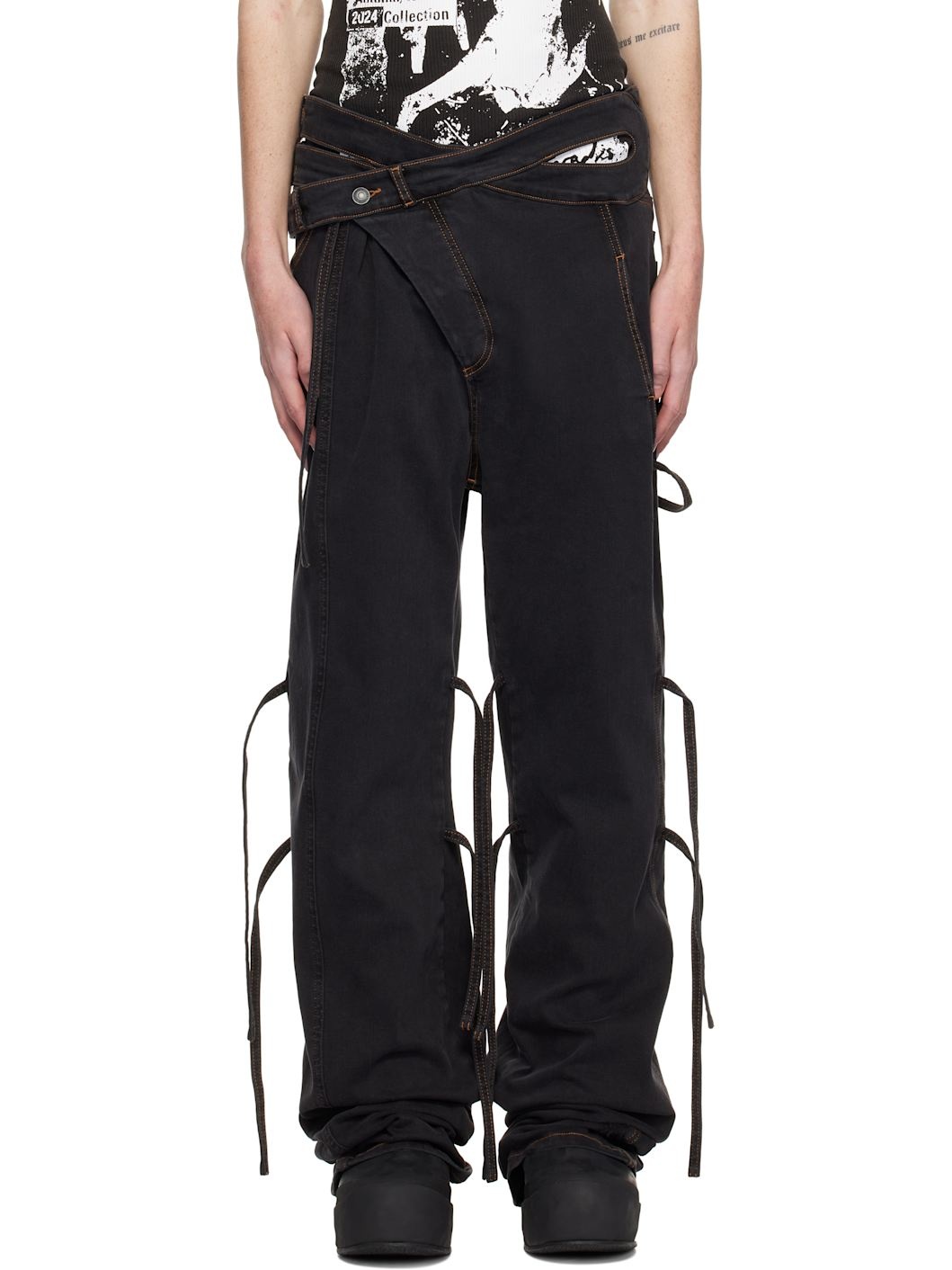 Black Signature Wrap Jeans - 1