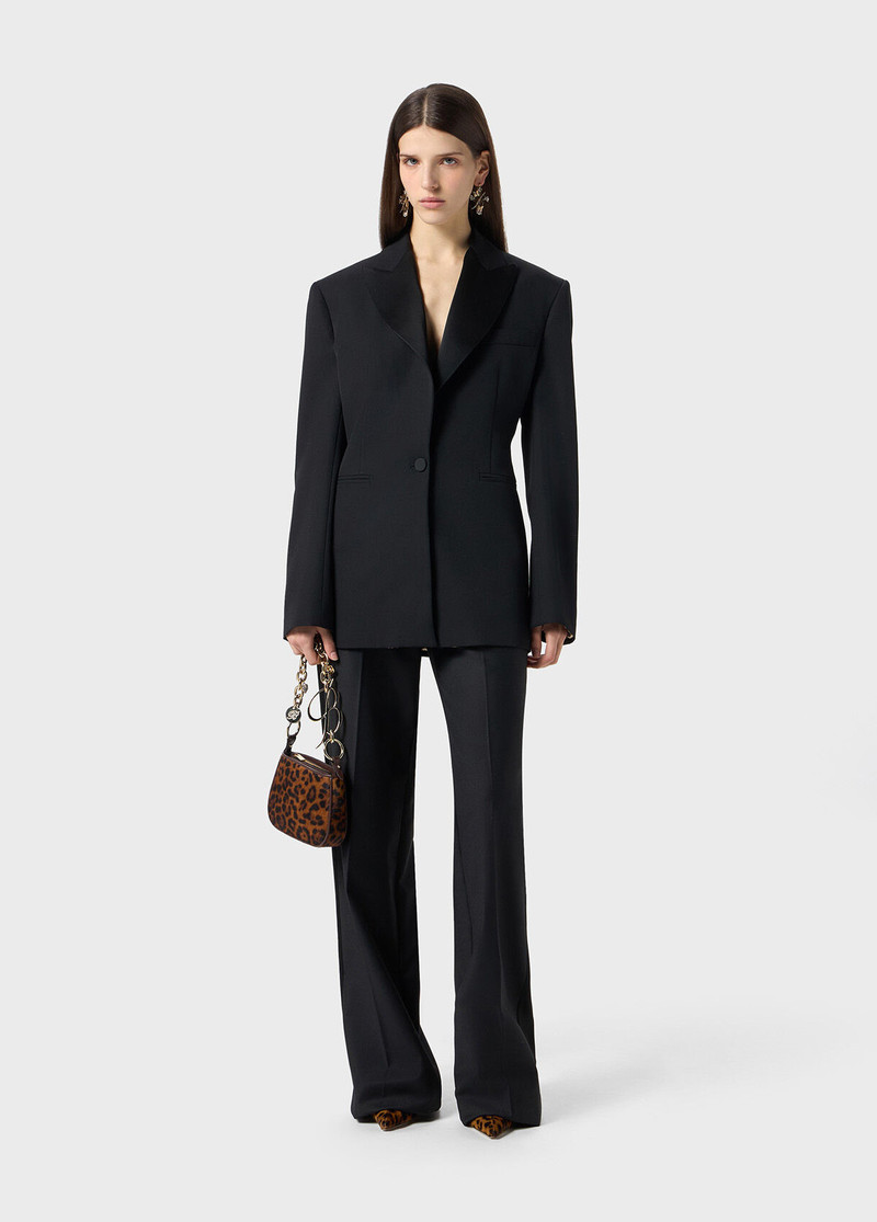 SINGLE-BREASTED JACKET IN GRAIN DE POUDRE WOOL 5