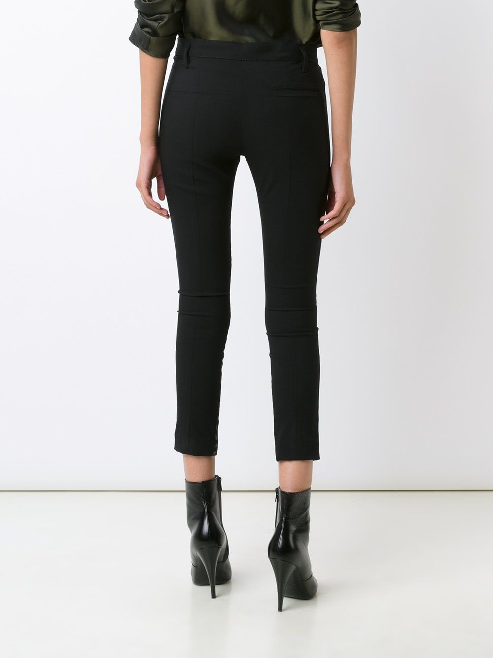 jacquard contrast stripe trousers - 4