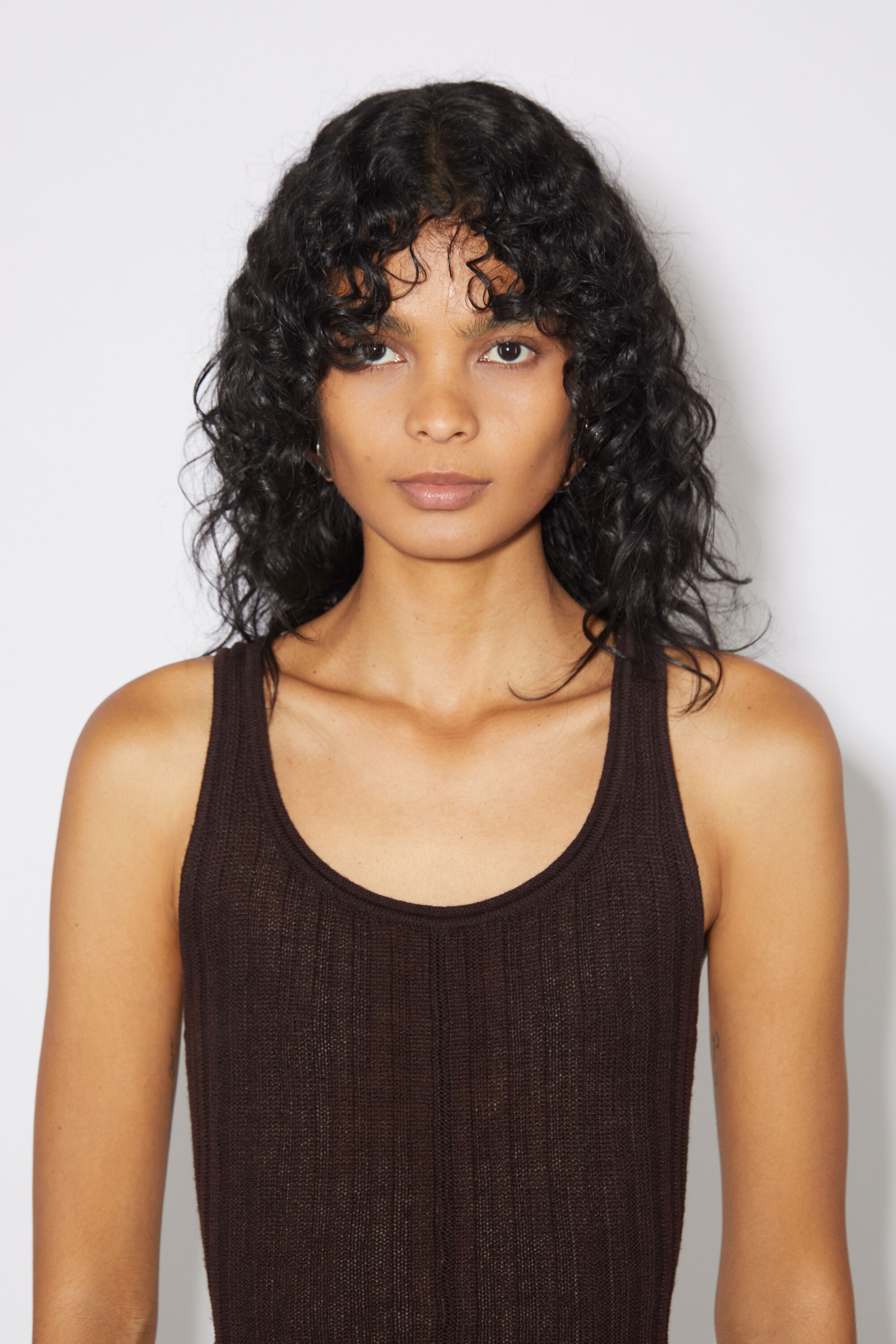 Wide rib dress - Dark brown - 5