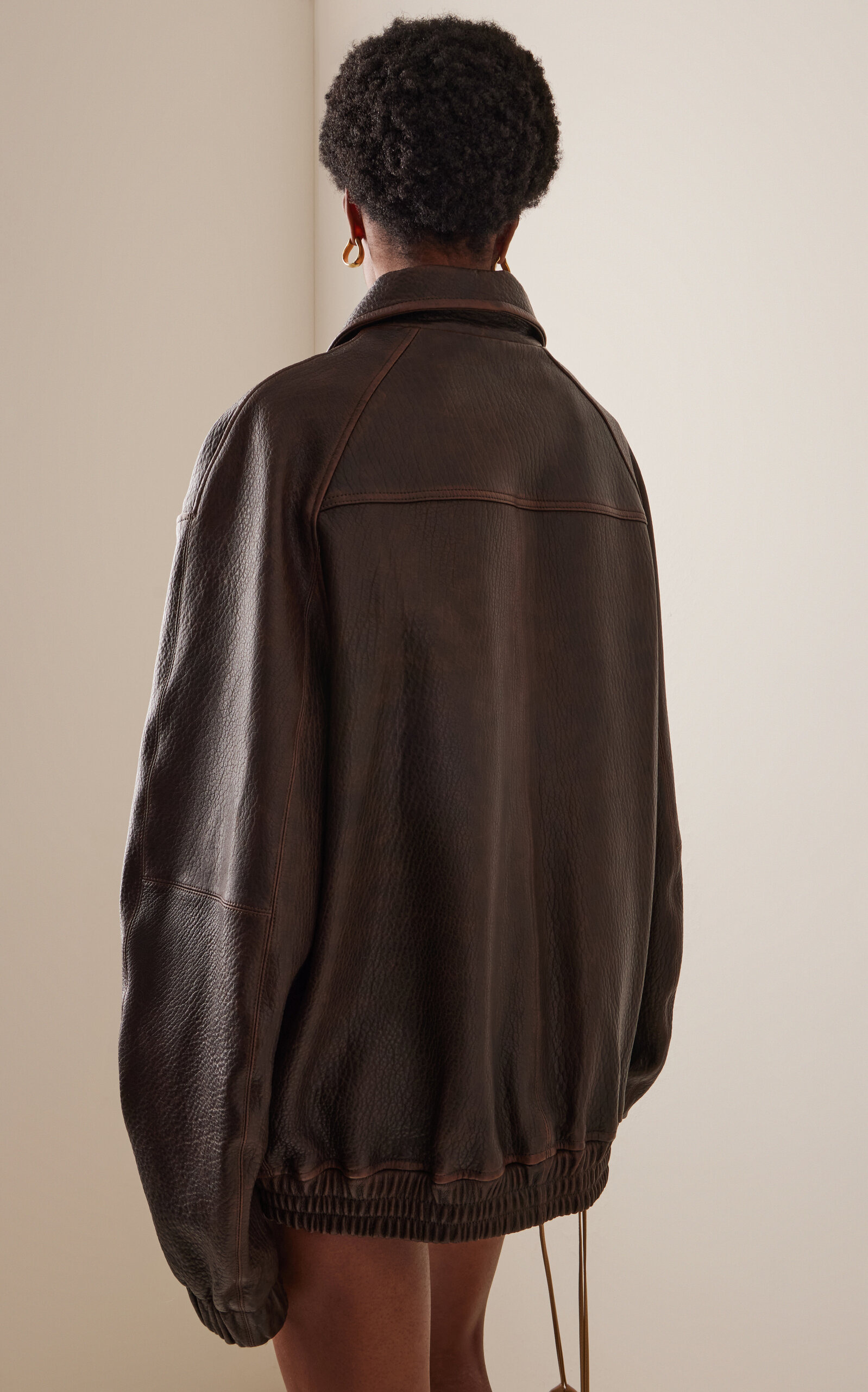 Huntington Oversized Lambskin Jacket brown - 4
