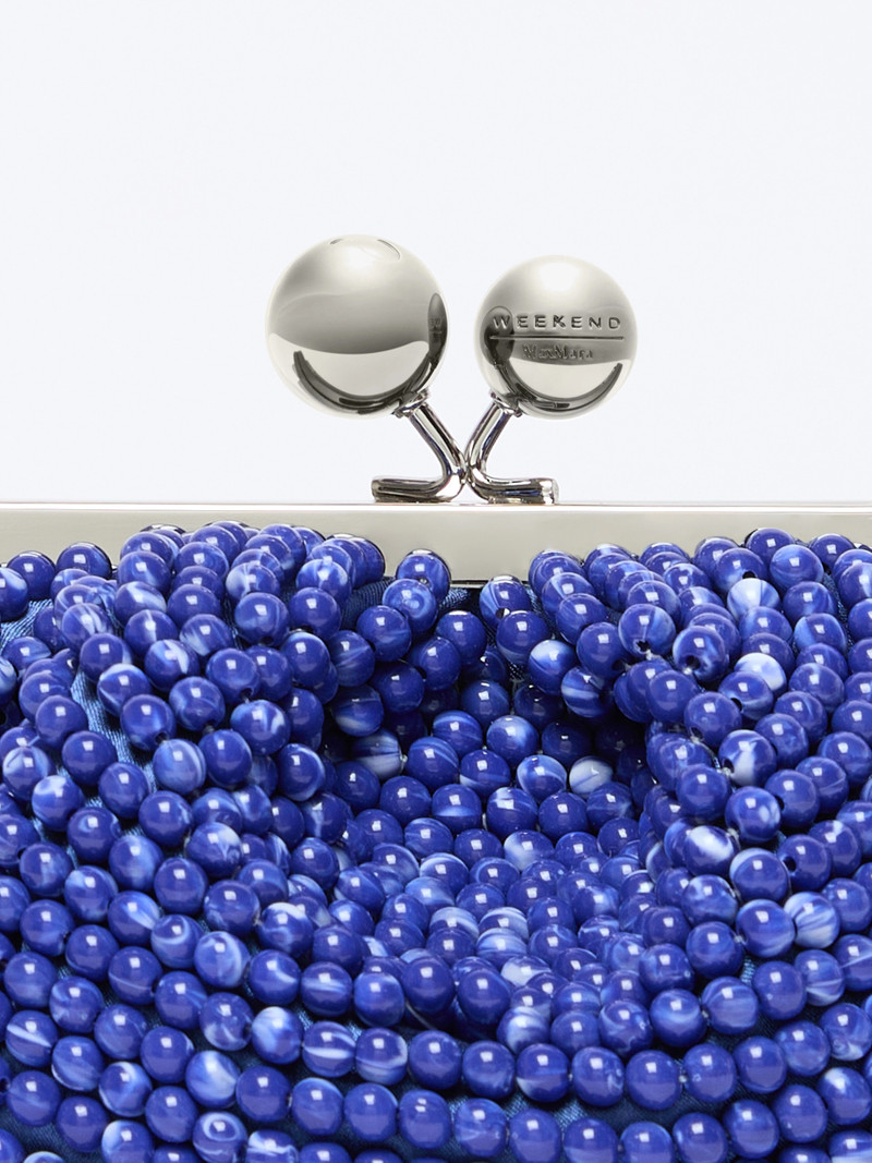ESCHIMO Small Pasticcino Bag with embroidered resin pearls - MIDNIGHTBLUE 4