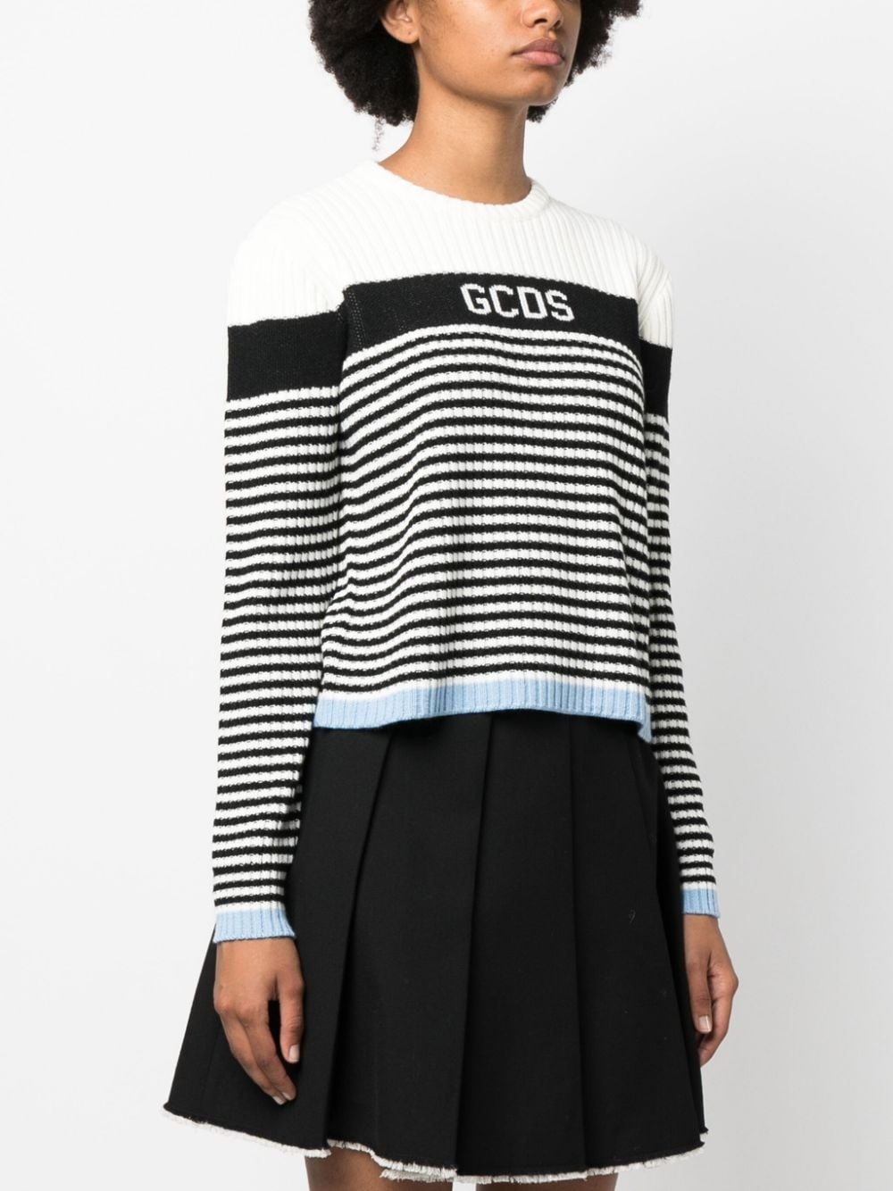 jacquard-logo striped jumper - 3