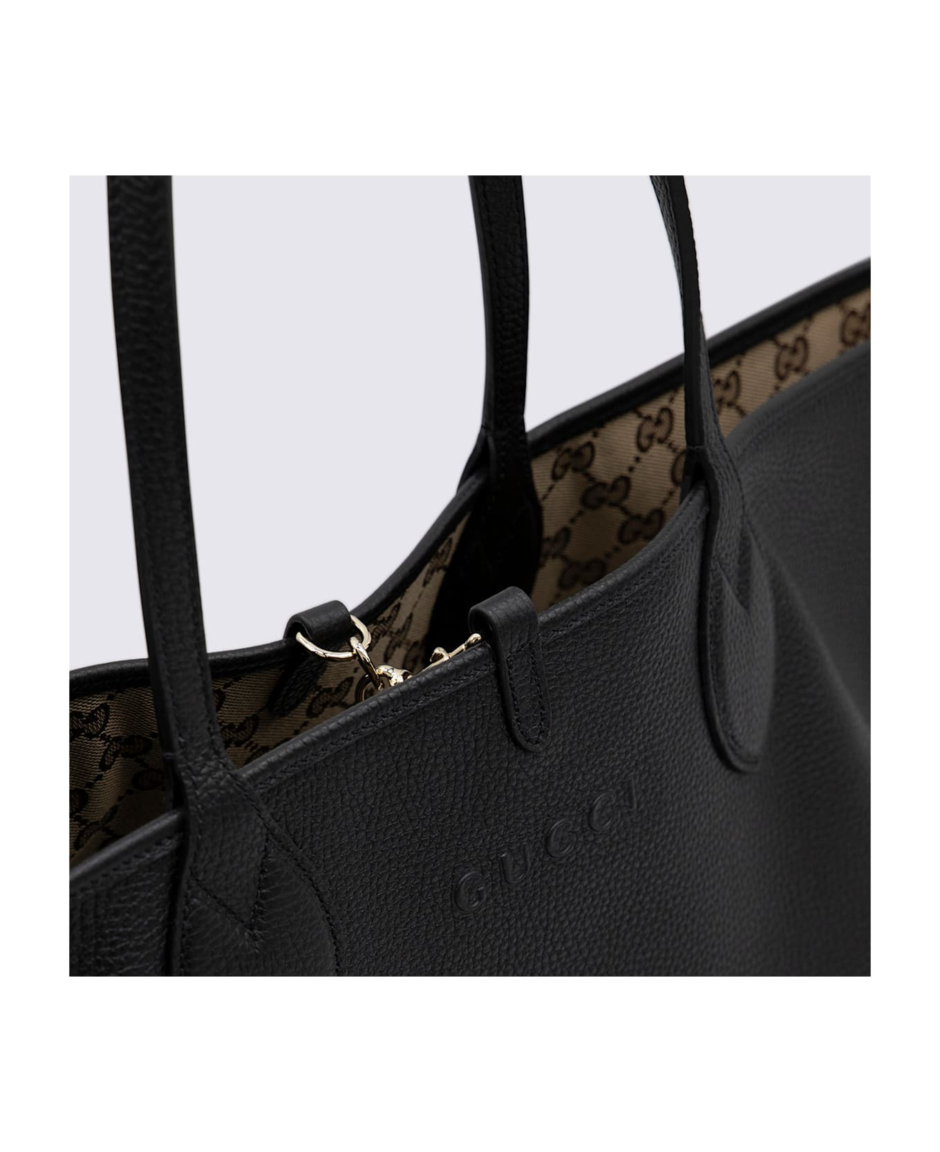 Black Leather Totissima Tote Bag - 4