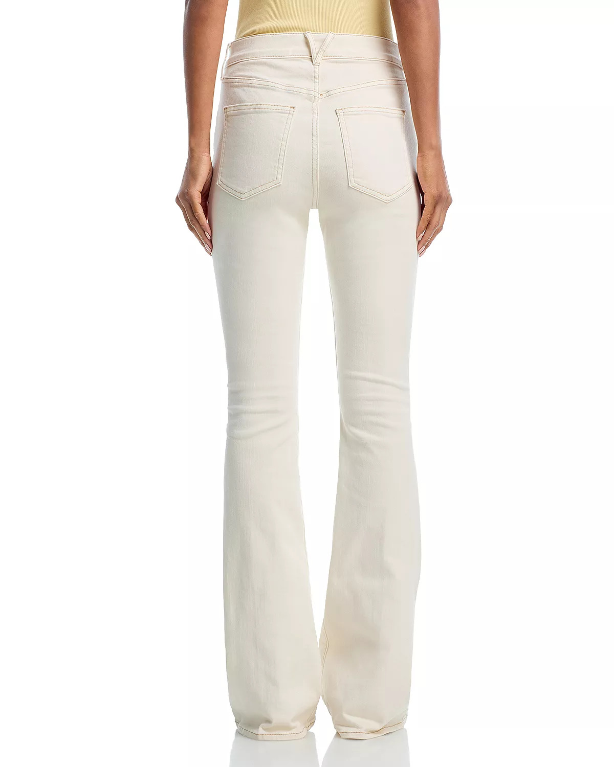 Beverly High Rise Skinny Flare Jeans in Ecru - 3