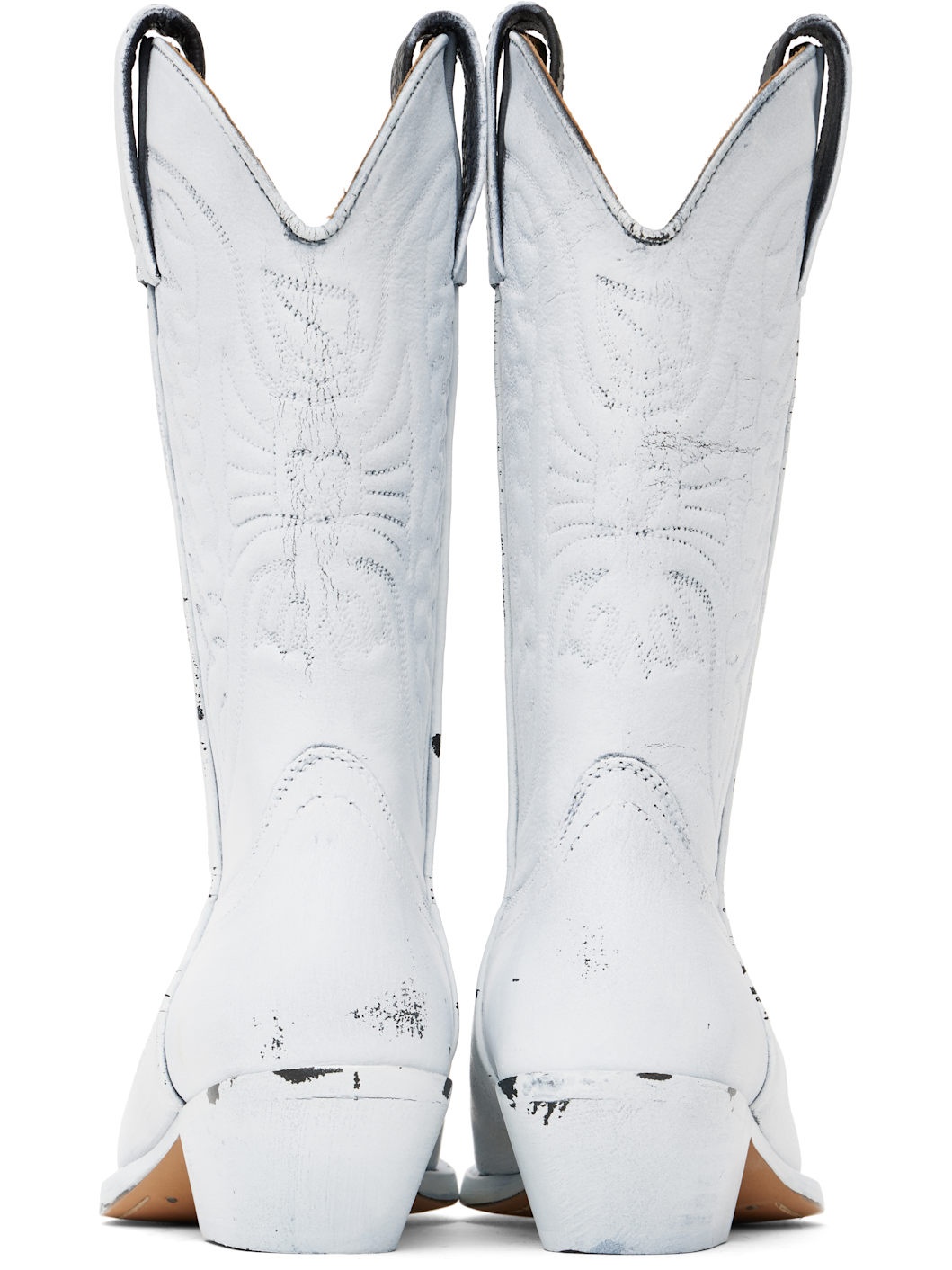 White Painted Cowboy Boots - 2