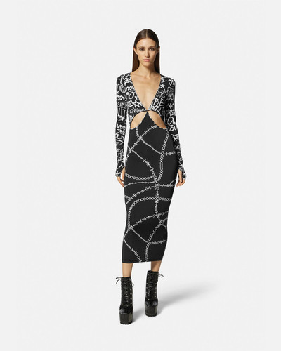 VERSACE JEANS COUTURE Graffiti Cutout Midi Dress outlook