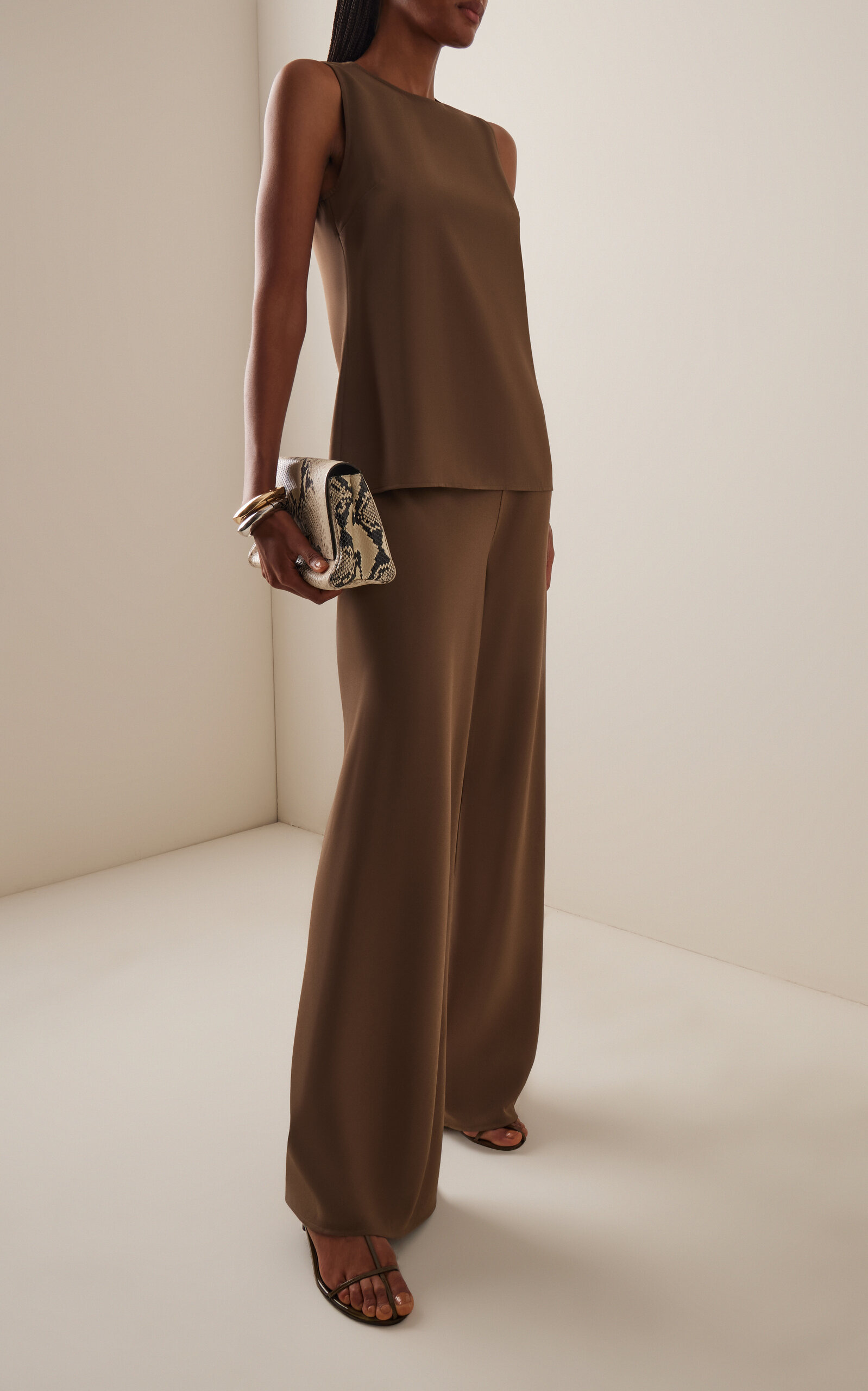 Stroll Crepe Straight-Leg Pants brown - 2