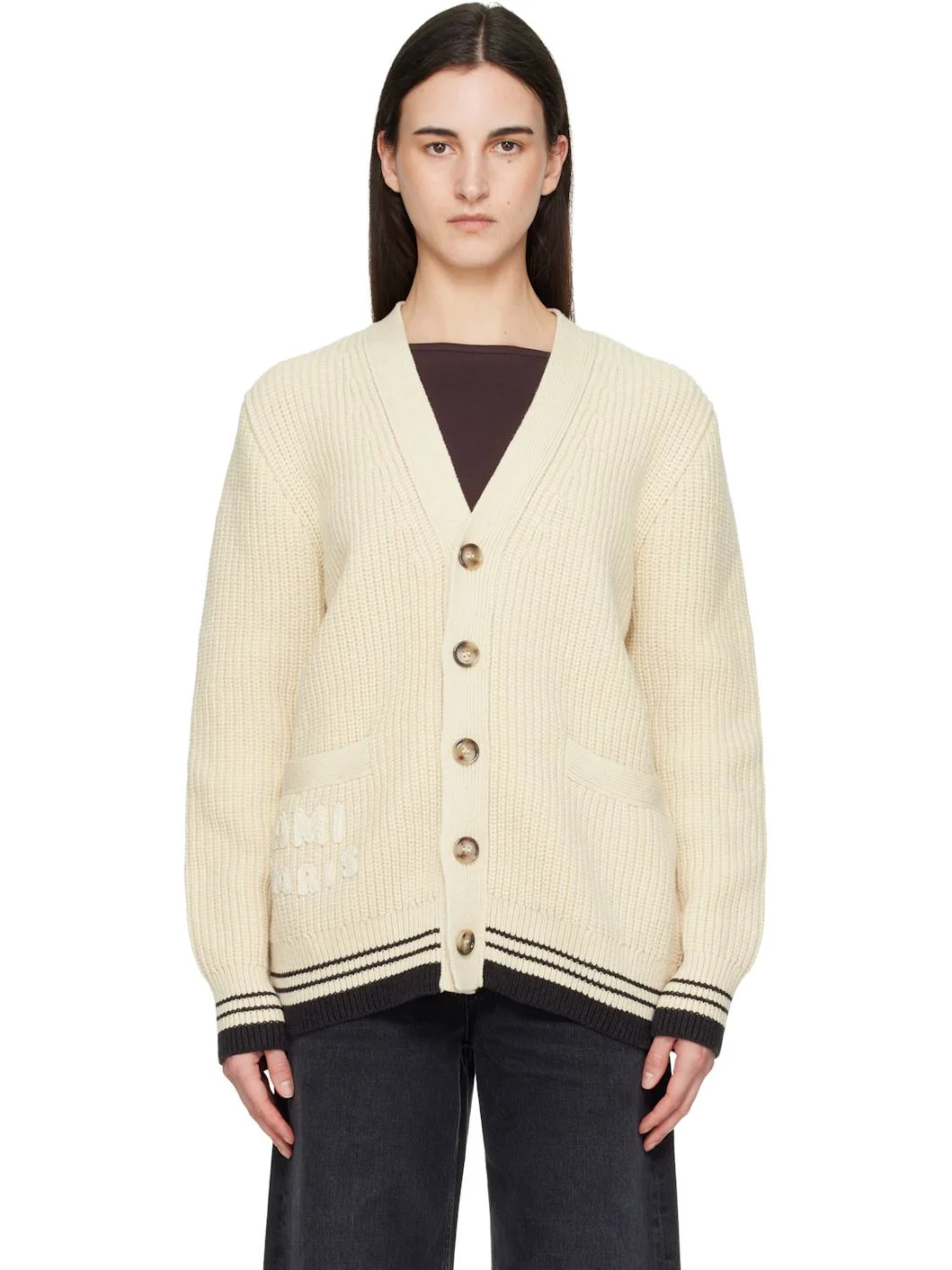 Off-White 'Ami Paris' Patch Cardigan - 1