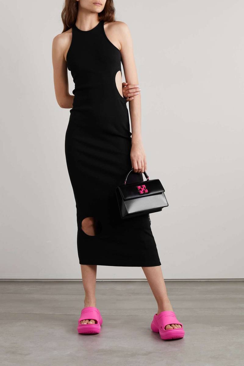 Off-White Meteor cutout ribbed stretch-cotton jersey midi dress outlook