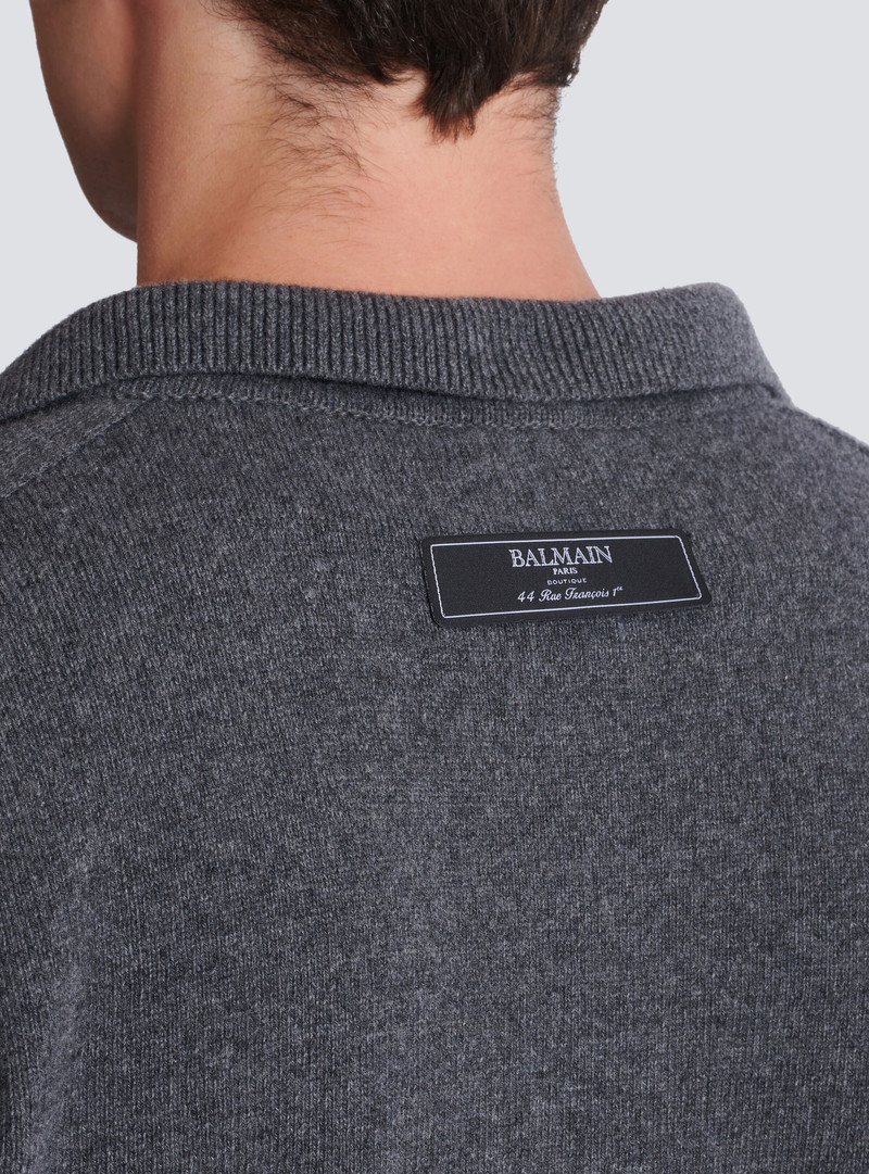 Long-sleeved polo shirt in eco-cashmere 8