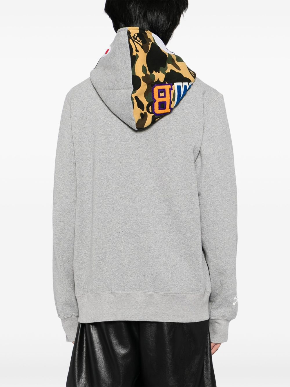 x Bape camo-panel hoodie - 4