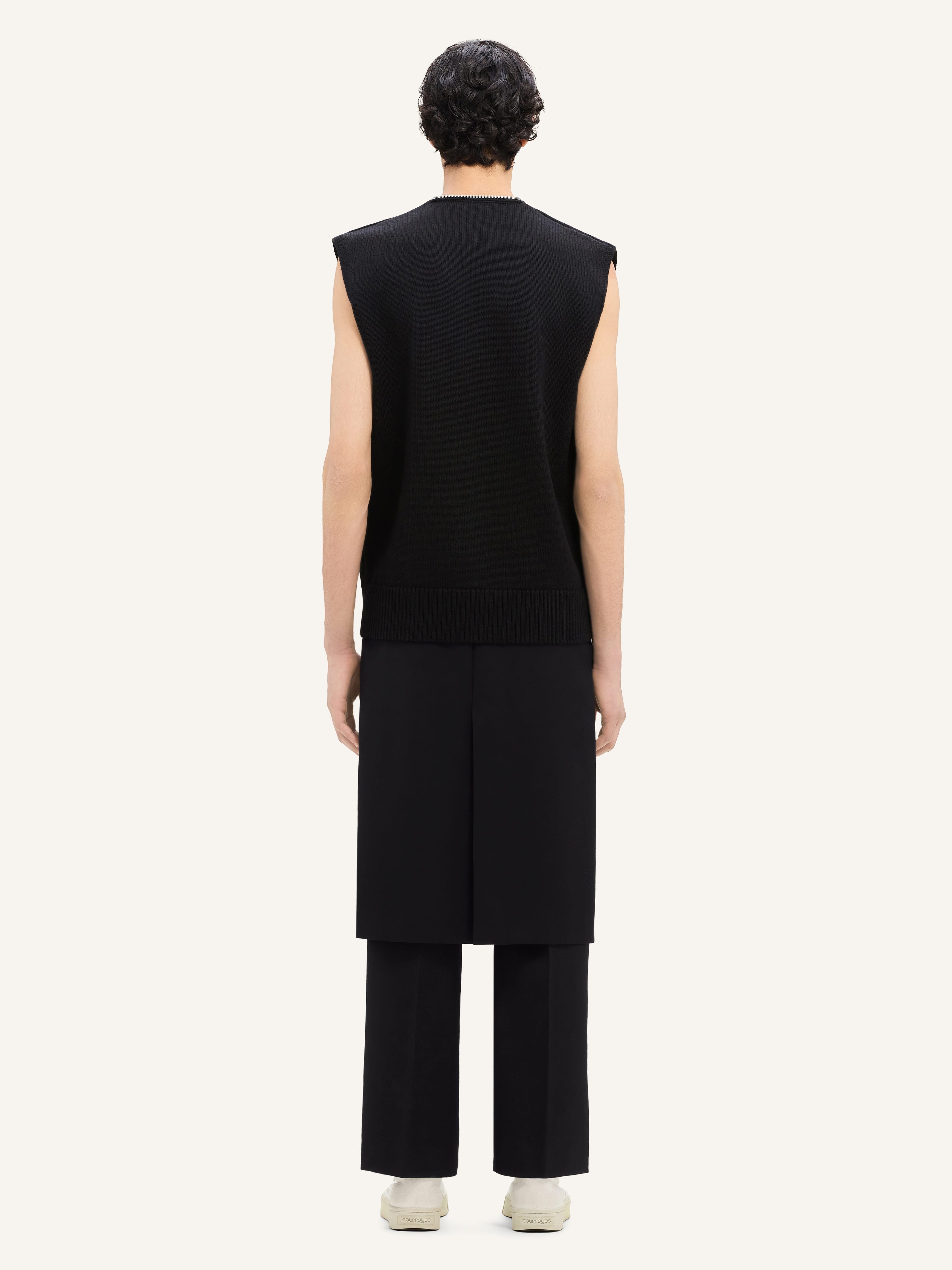 SINGLE FRONT POCKET WOOL SKIRT - 4