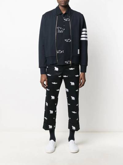 Thom Browne 4-Bar stripe zip-up sweatshirt outlook