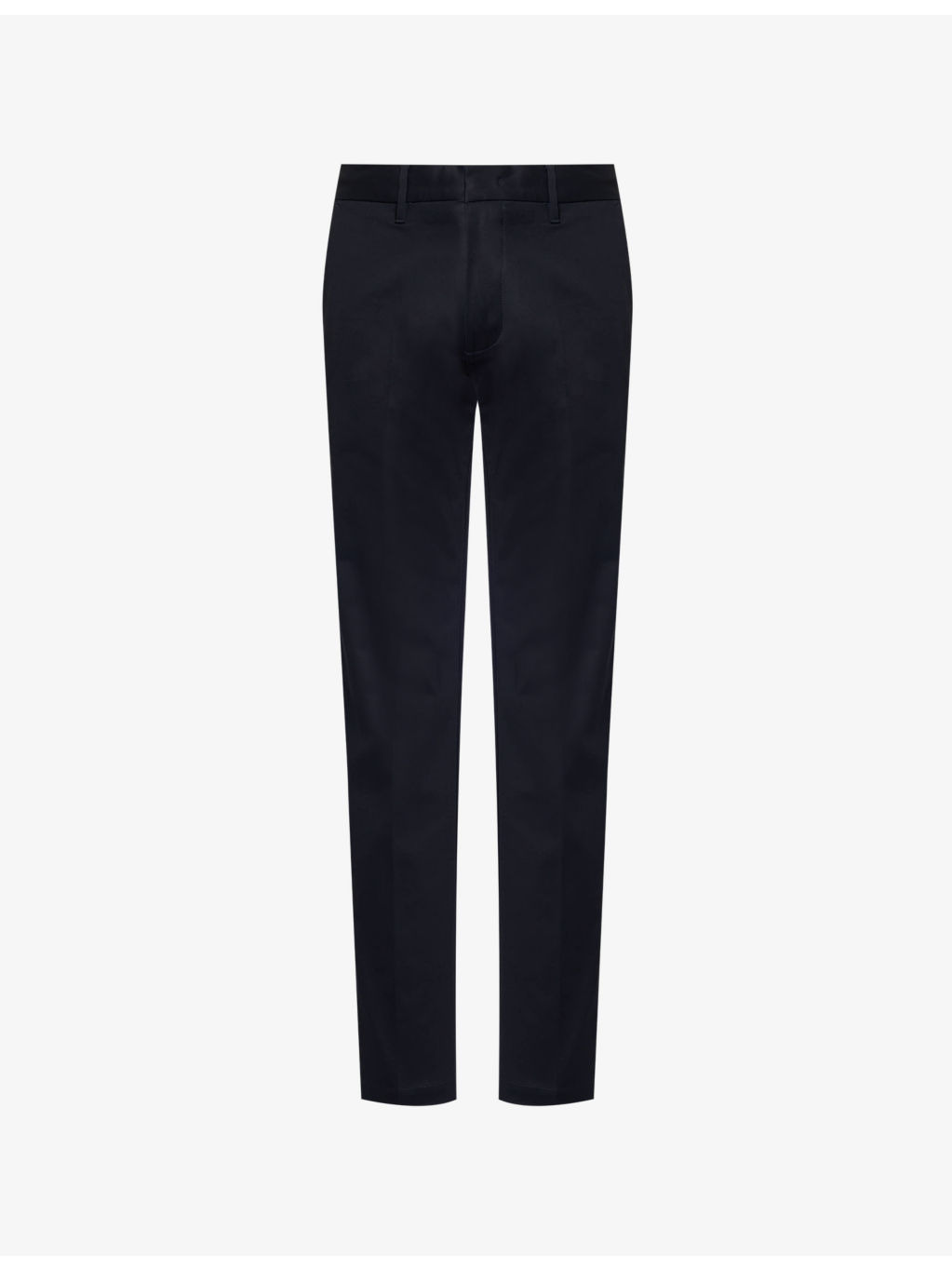 Two-slip-pockets brand-plaque straight-leg regular-fit stretch-cotton trousers - 1