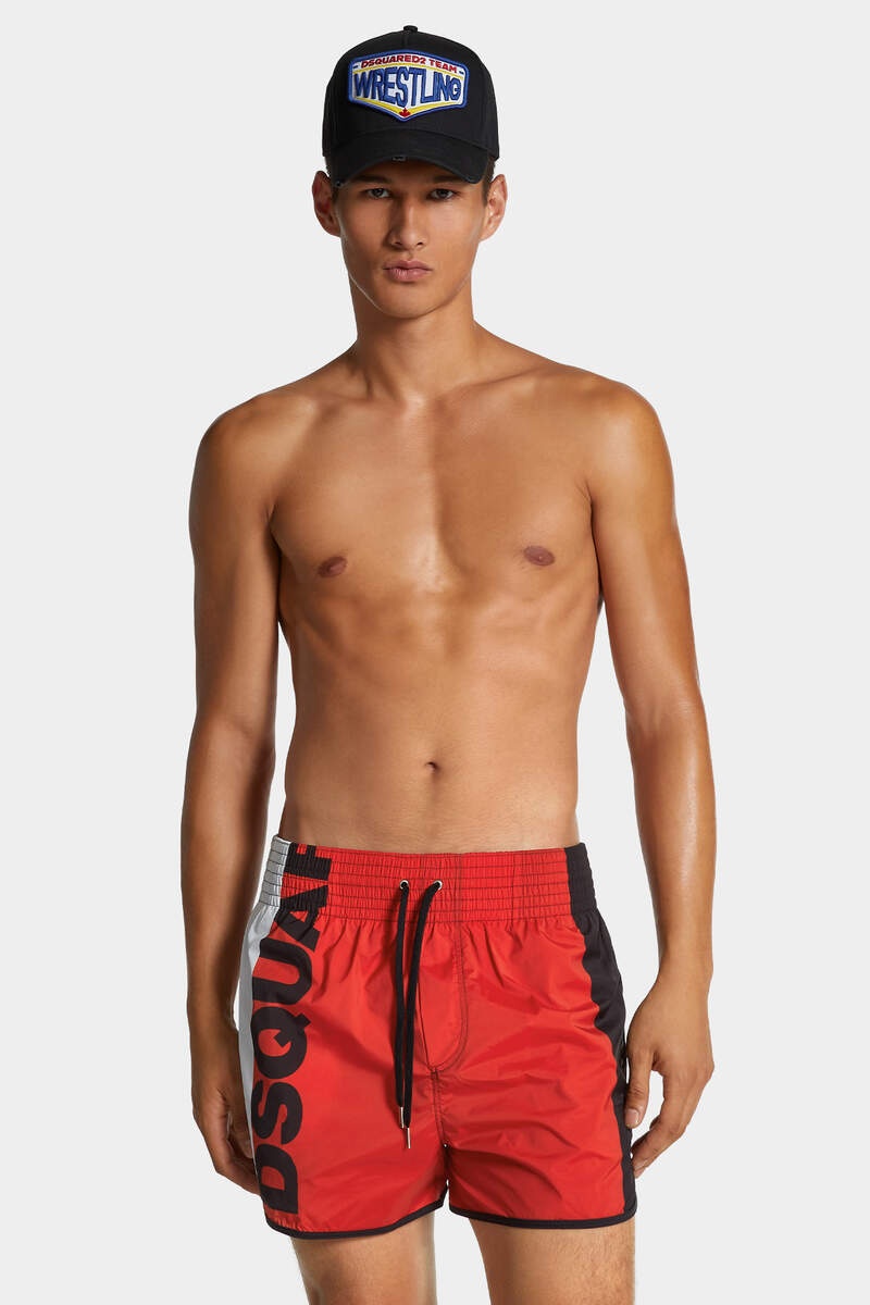 DSQUARED2 LOGO COLOUR-BLOCK MIDI SWIM BOXER - 3