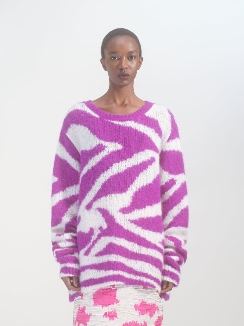 Dries Van Noten LONG ZEBRA SWEATER outlook