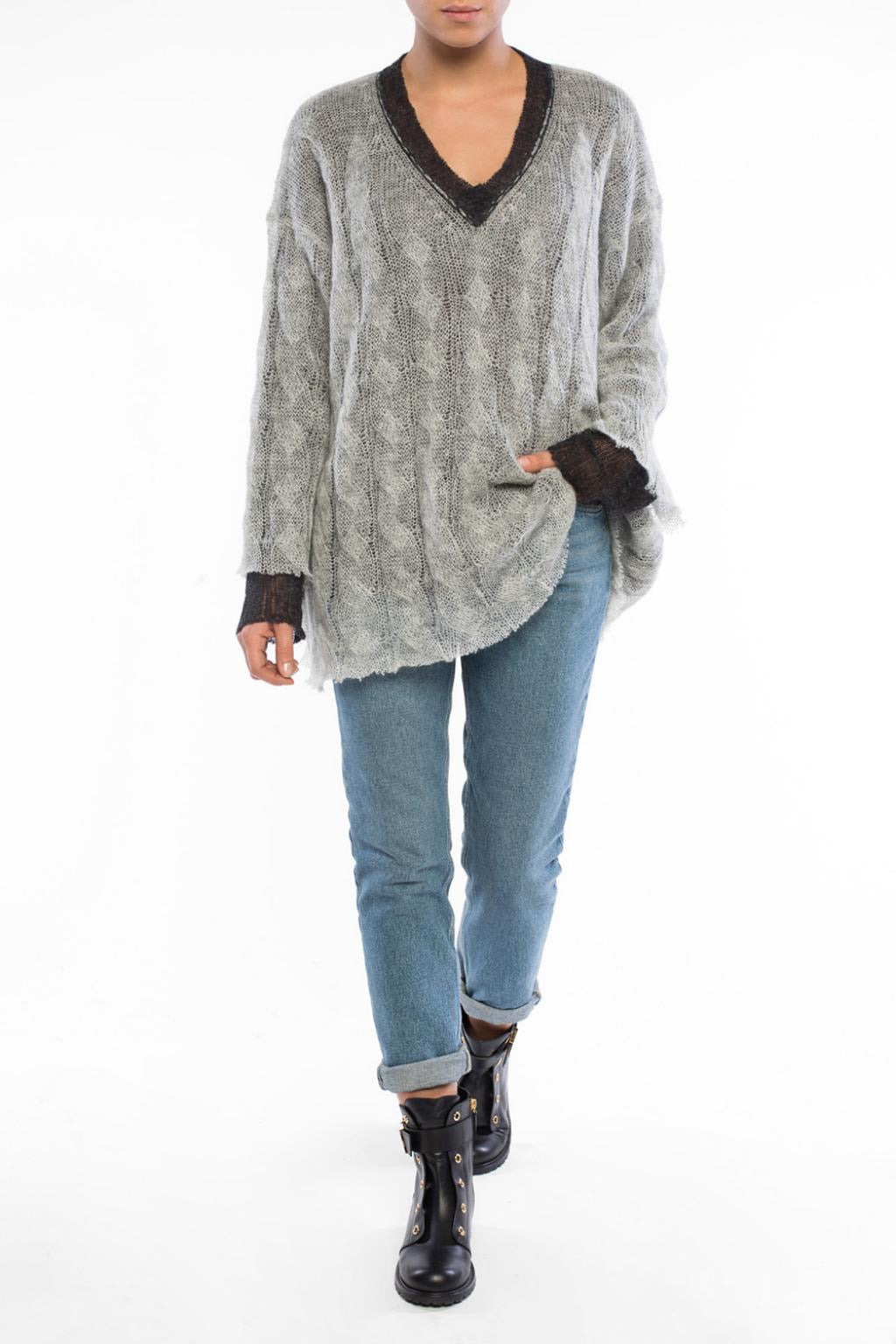 Maison Margiela FW17 oversized double mohair grunge open knit sweater - 2