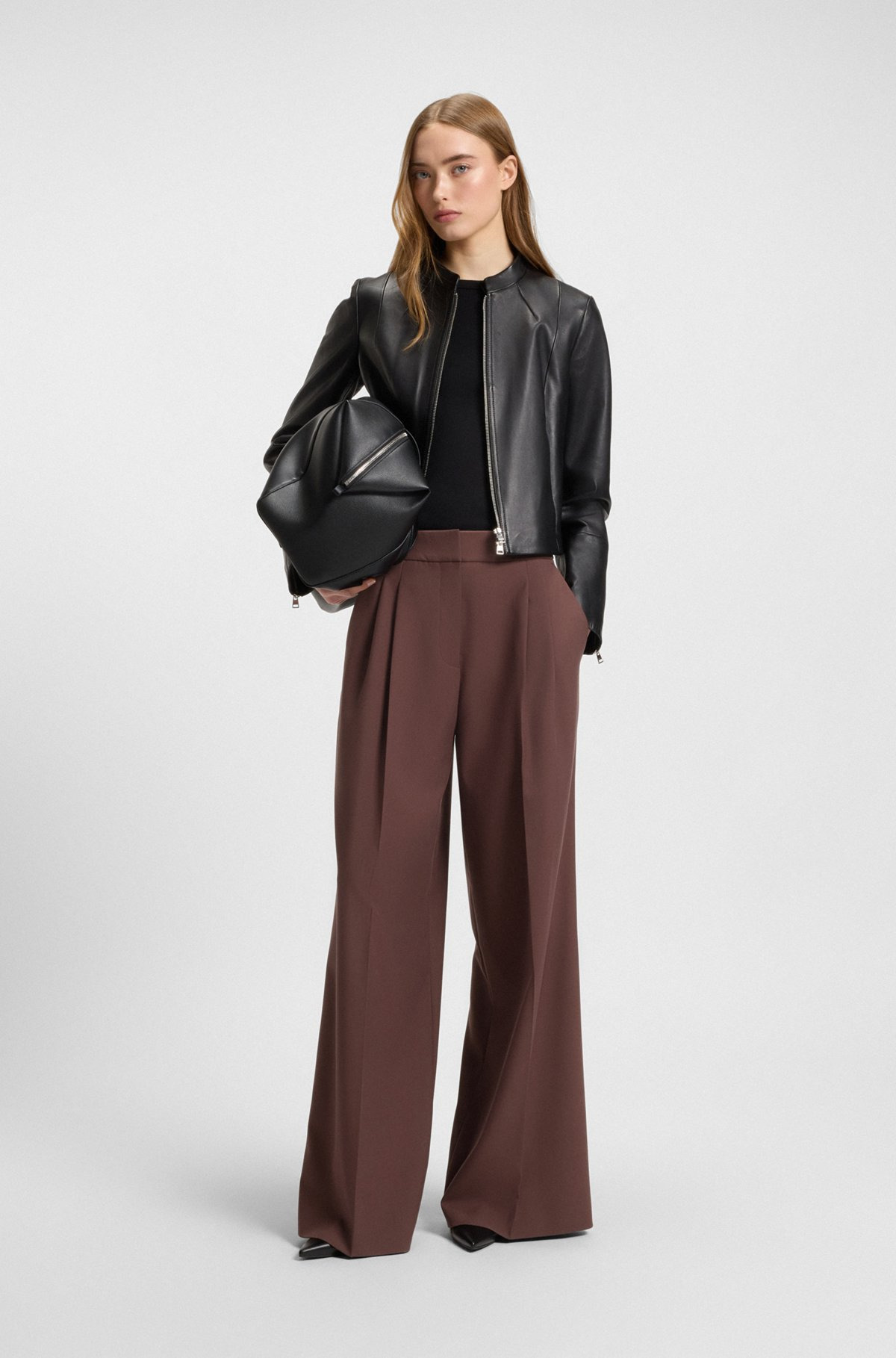 RELAXED-FIT PANTS IN STRETCH FABRIC WITH WRAP EFFECT - 3