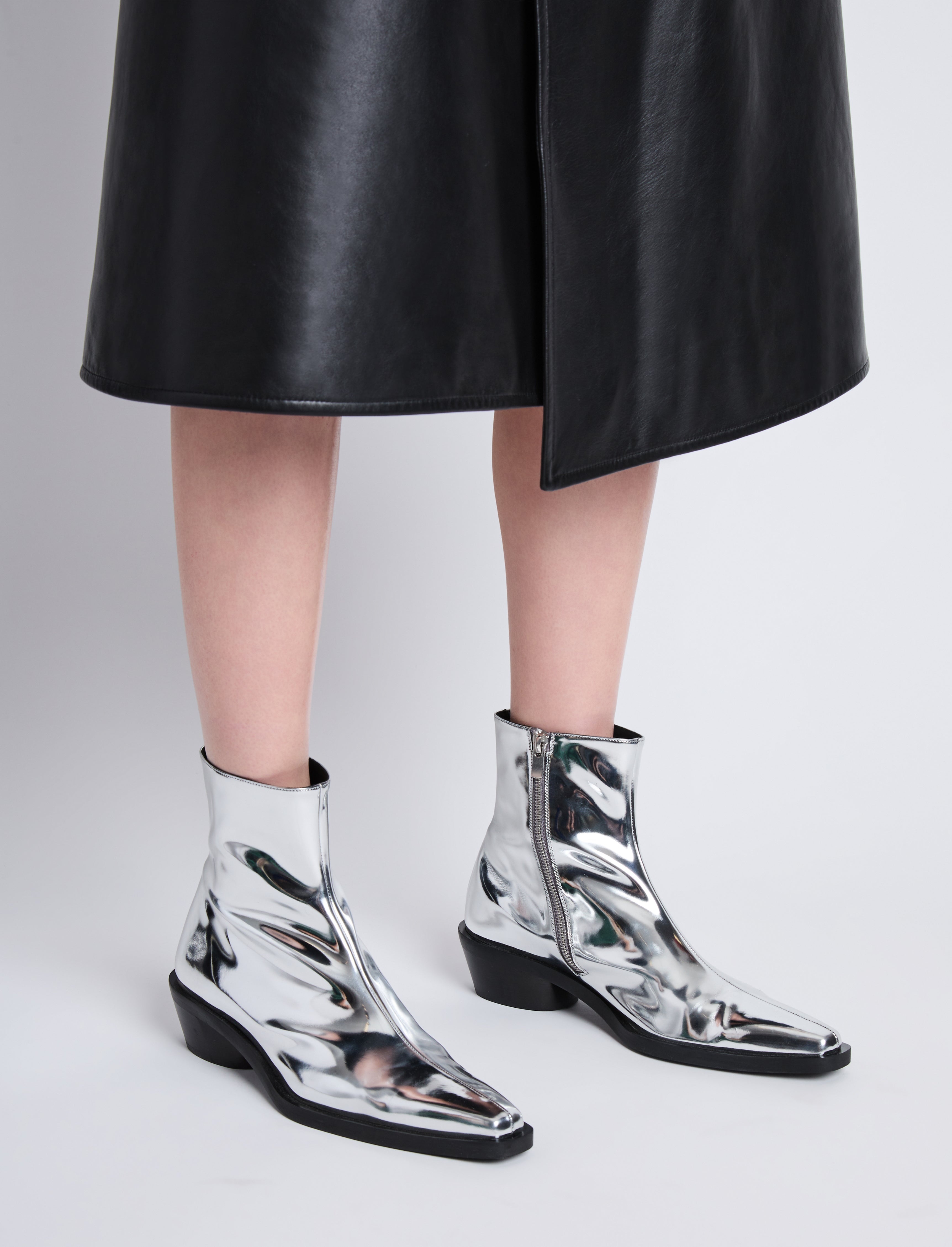 Bronco Ankle Boots in Mirrored Metallic - 5