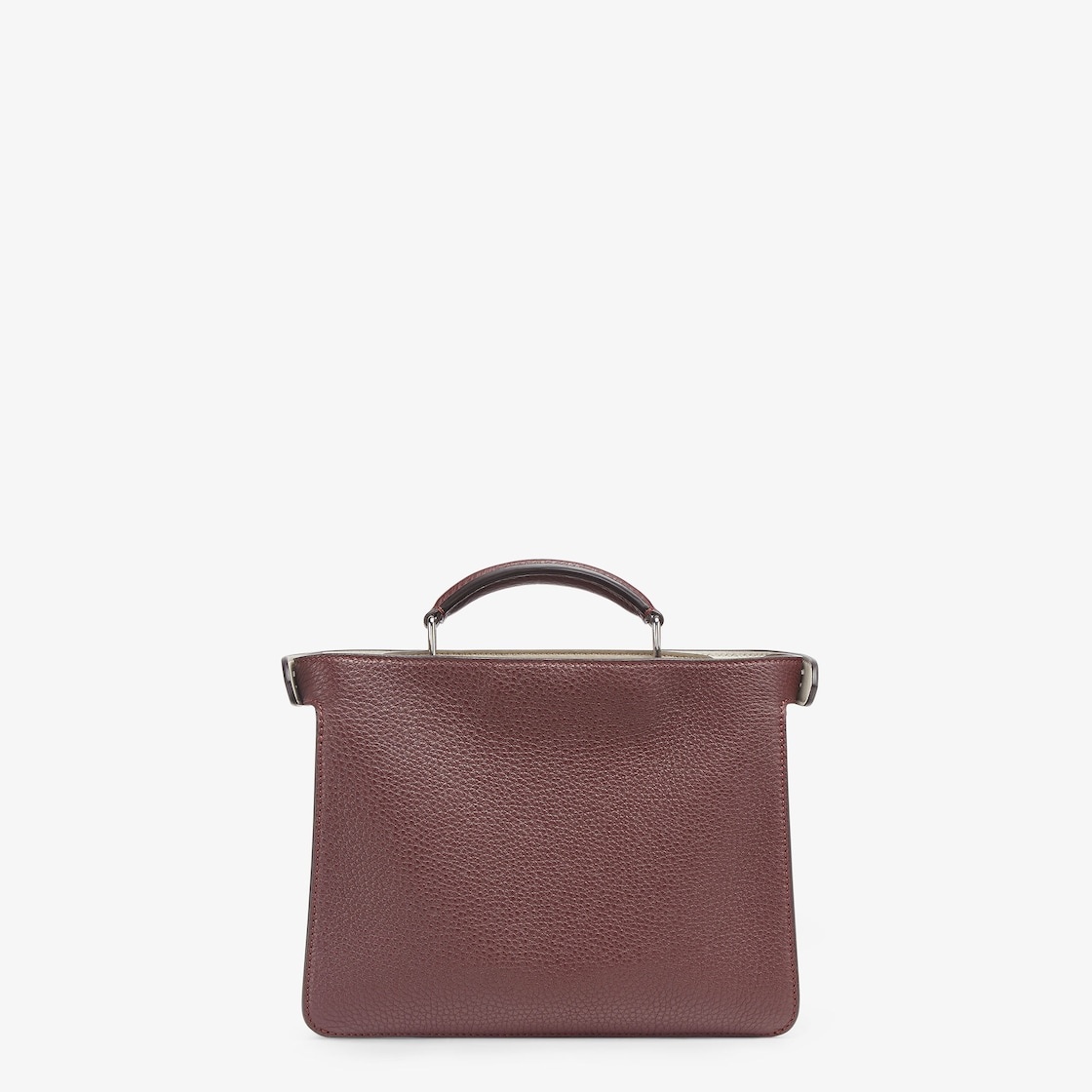 Small iconic Peekaboo ISeeU bag, made of dark red Cuoio Romano leather. The interior is organized in - 4