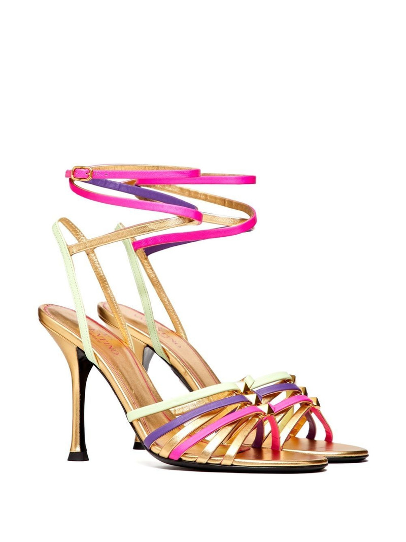 Valentino metallic Rockstud strappy sandals outlook